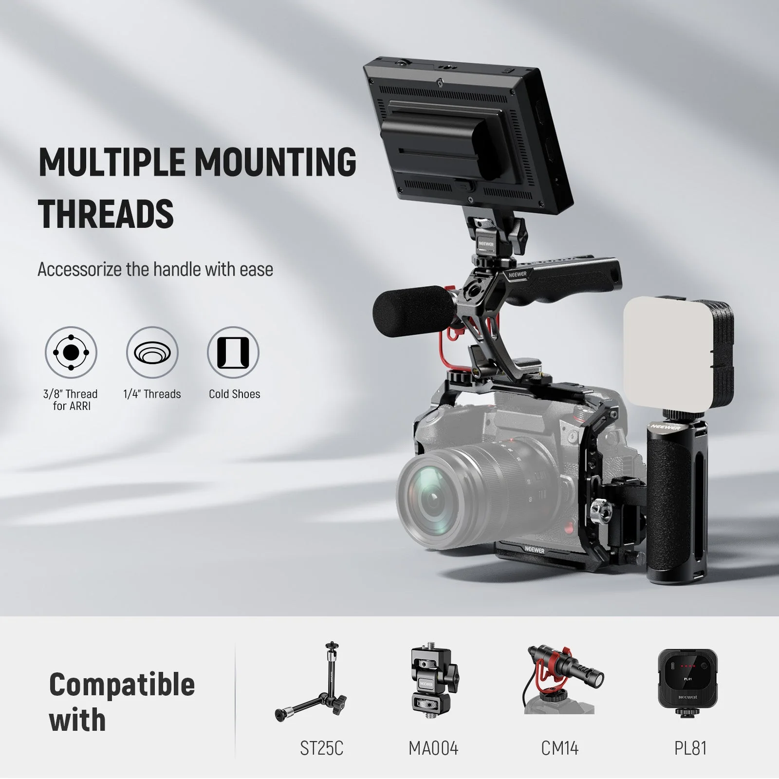 NEEWER CA103 NATO Top Handle Kit with Quick Release NATO Clamp - Image 6
