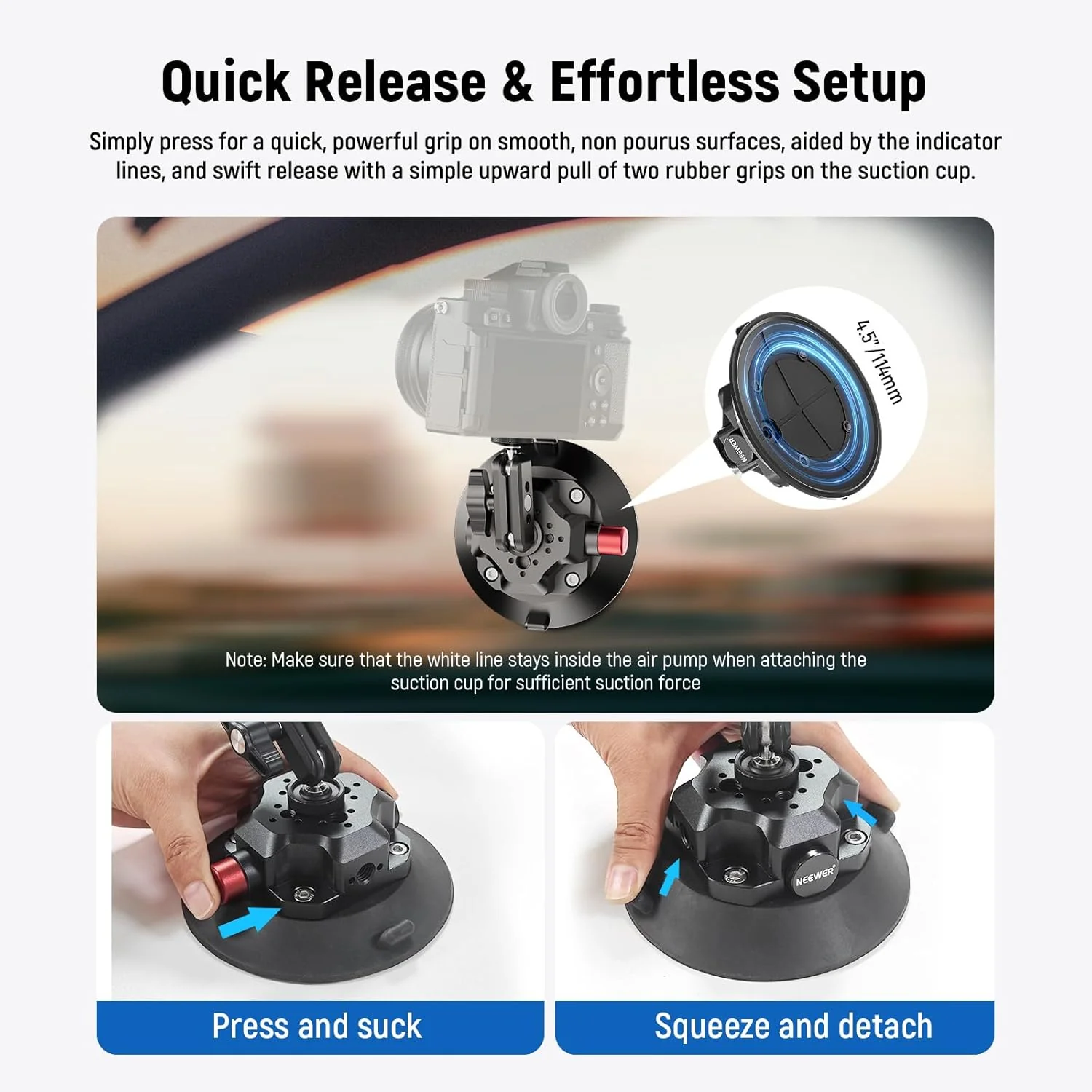 NEEWER CA104/CA105 Suction Cup Mount with Arm - Image 12