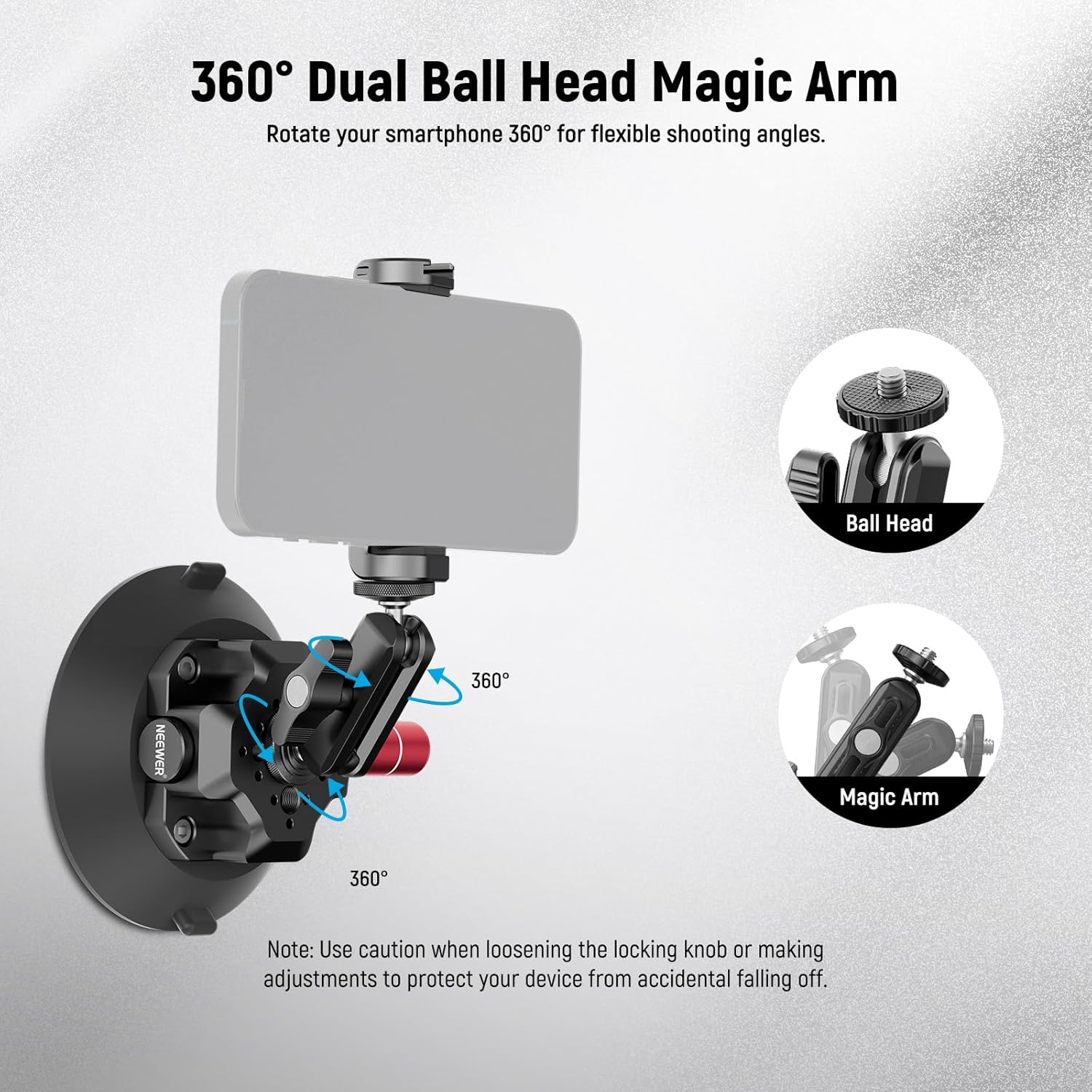 NEEWER CA104/CA105 Suction Cup Mount with Arm - Image 13