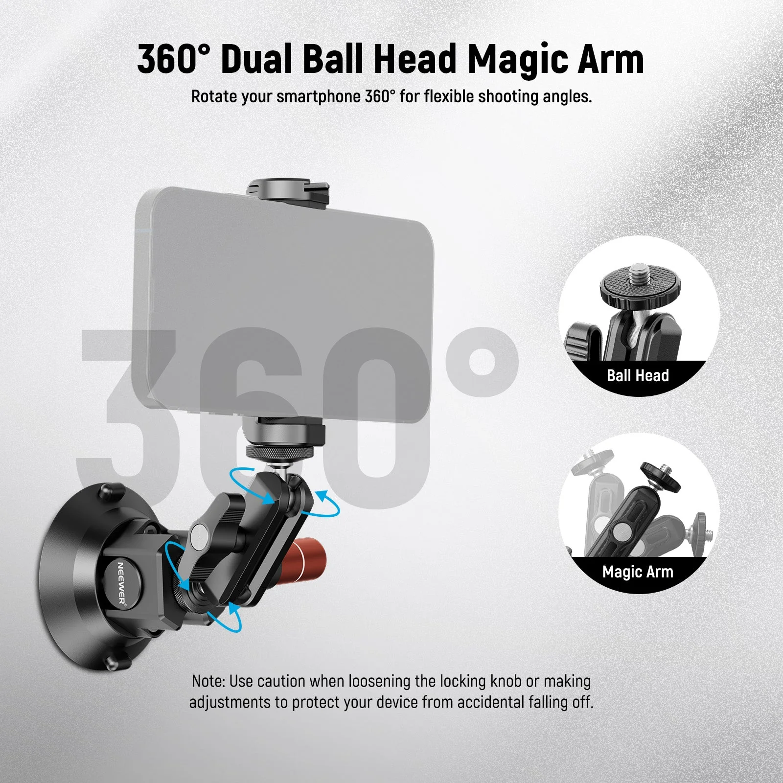 NEEWER CA104/CA105 Suction Cup Mount with Arm - Image 5