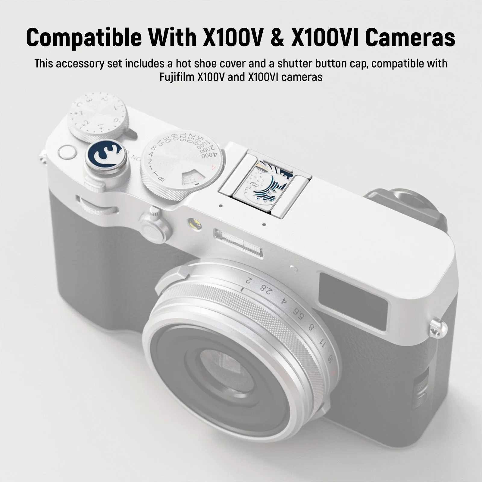 NEEWER CA110/CA115 Hot Shoe Cover & Shutter Button Cap Set for X100V/X100VI - Image 2