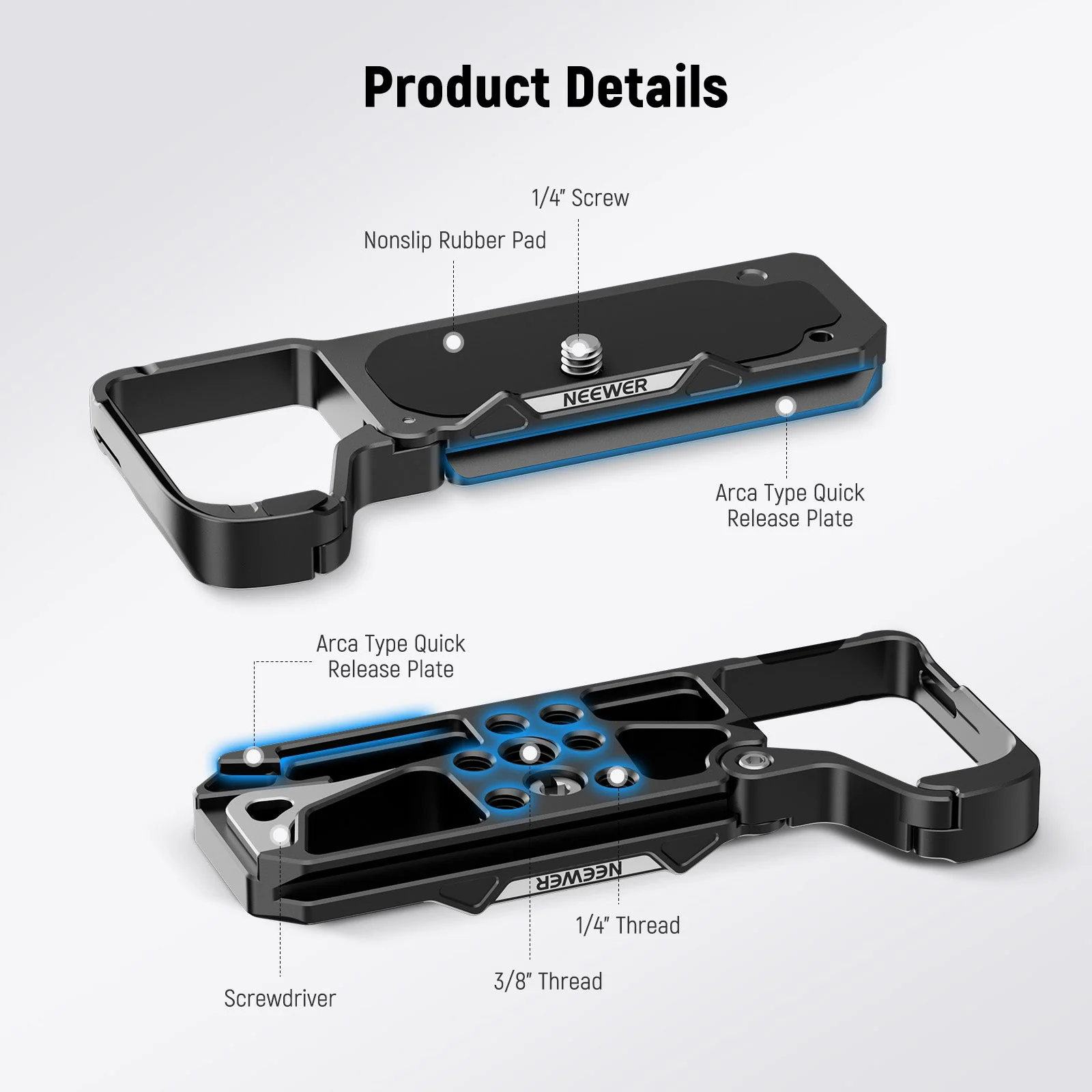 NEEWER CA131 Arca Type Camera Baseplate For Sony a7C II/a7CR - Image 7