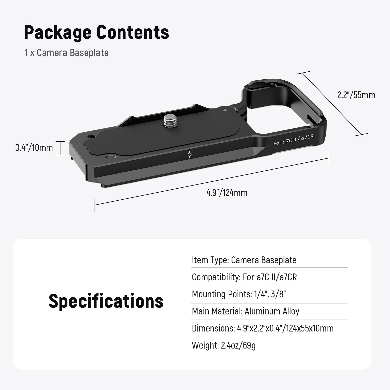 NEEWER CA131 Arca Type Camera Baseplate For Sony a7C II/a7CR - Image 8