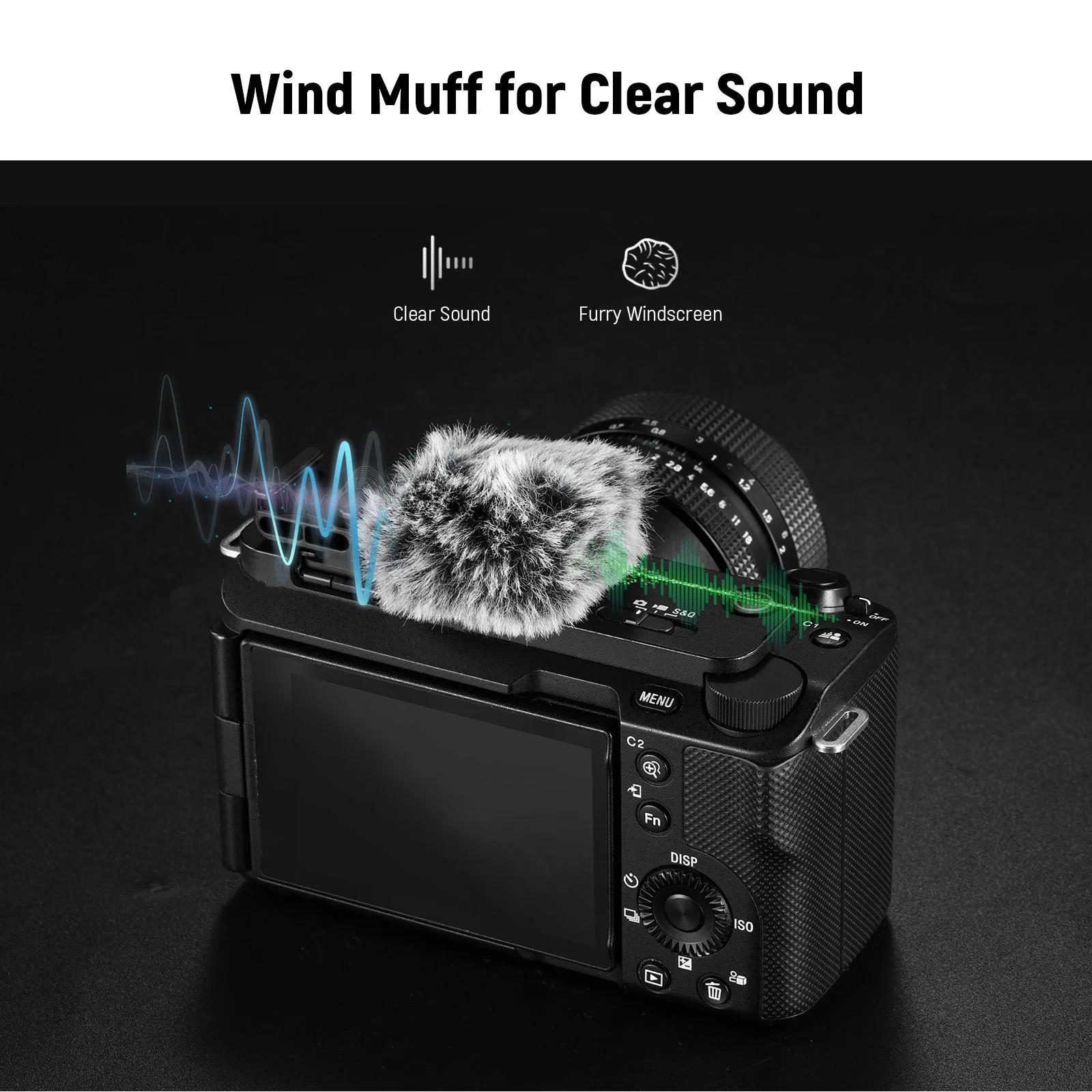 NEEWER CA133 Cold Shoe Wind Muff for ZV-1F/ZV-E10/ZV-1/ZV-E1/ZV-1 II - Image 4