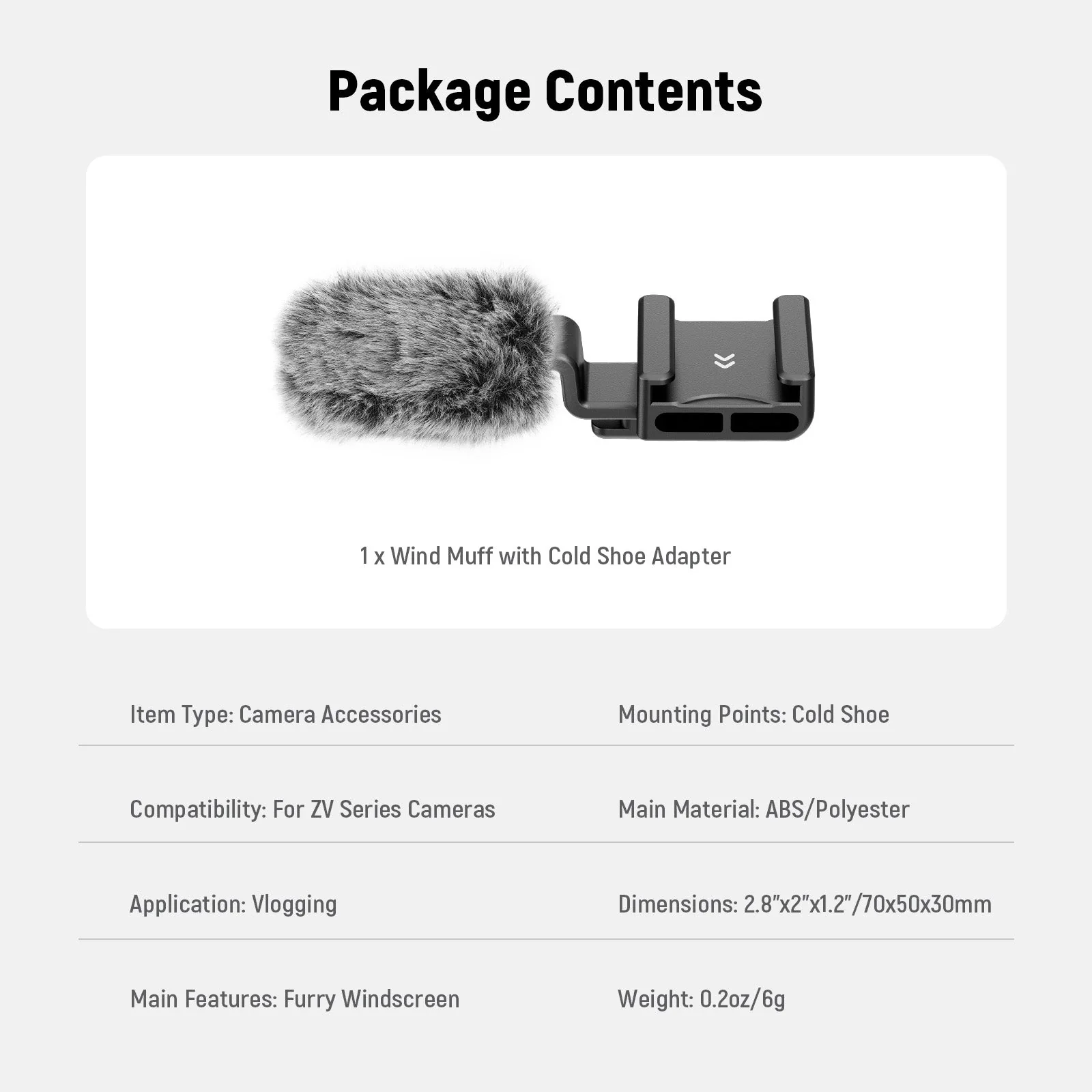 NEEWER CA133 Cold Shoe Wind Muff for ZV-1F/ZV-E10/ZV-1/ZV-E1/ZV-1 II - Image 7