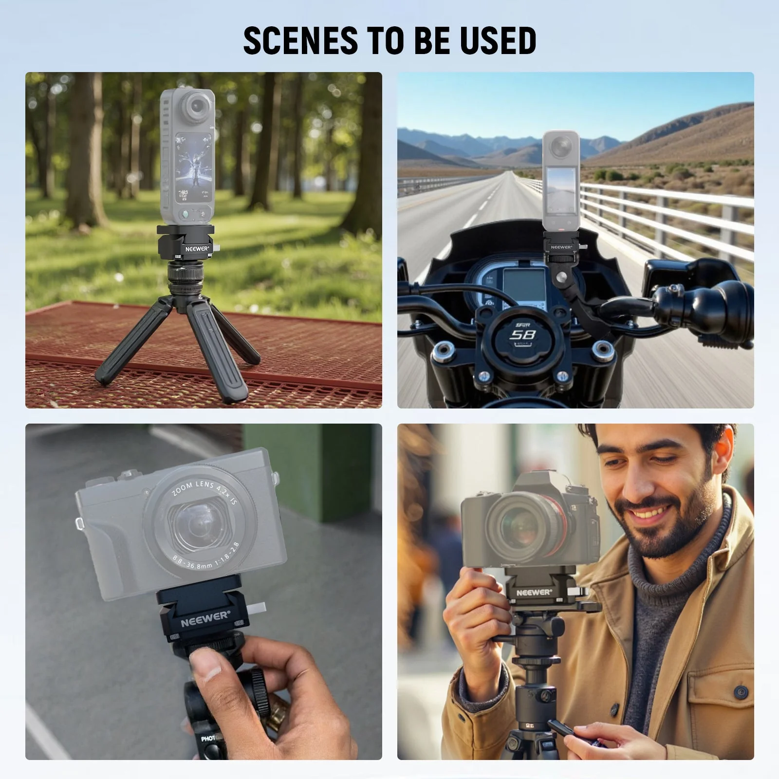 NEEWER CA139 Action Camera Quick Release Plate Tripod Mount - Image 6