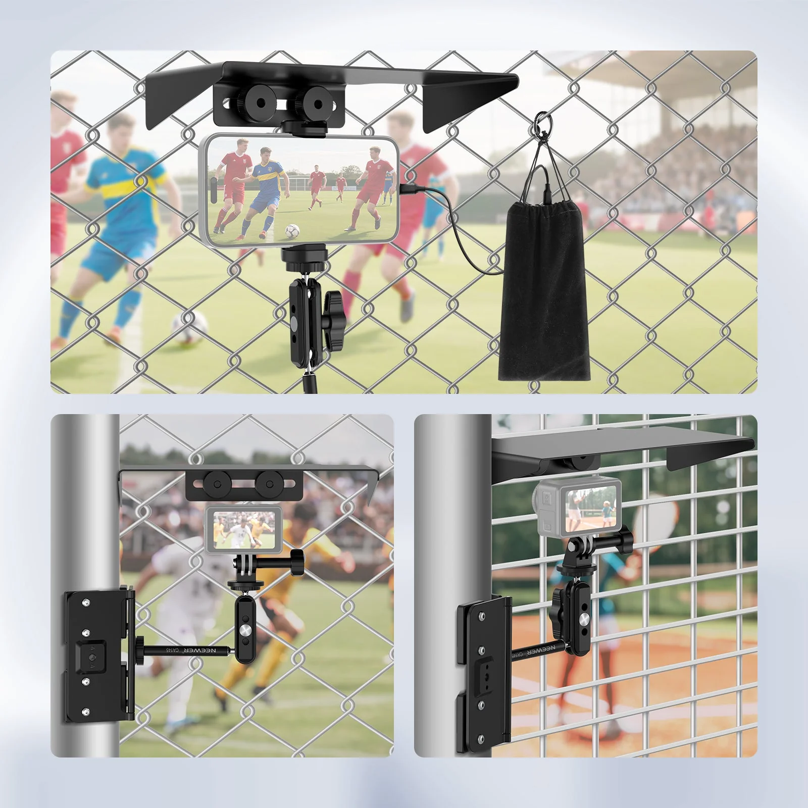 NEEWER CA145 Magnetic Fence Mount Kit For Phones & Action Cameras - Image 8