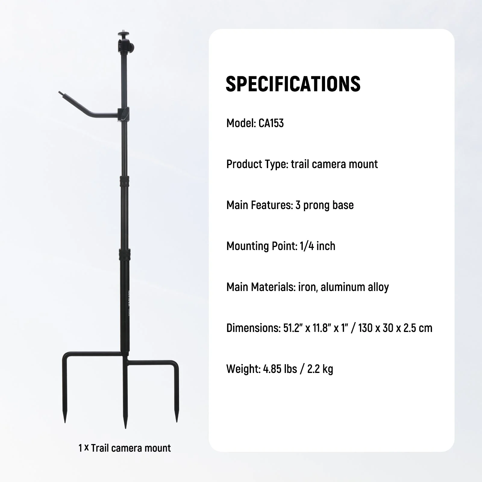 NEEWER CA153 Trail Camera Mount with Solar Panel Holder - Image 8