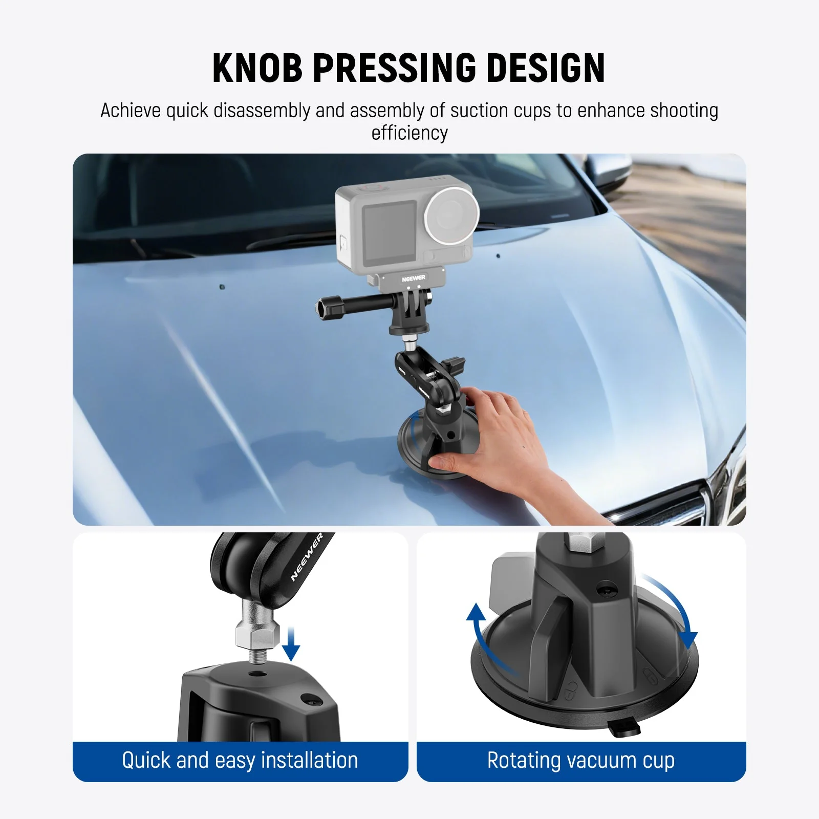 NEEWER CA158 Suction Cup Phone Holder & Camera Mount Kit - Image 4