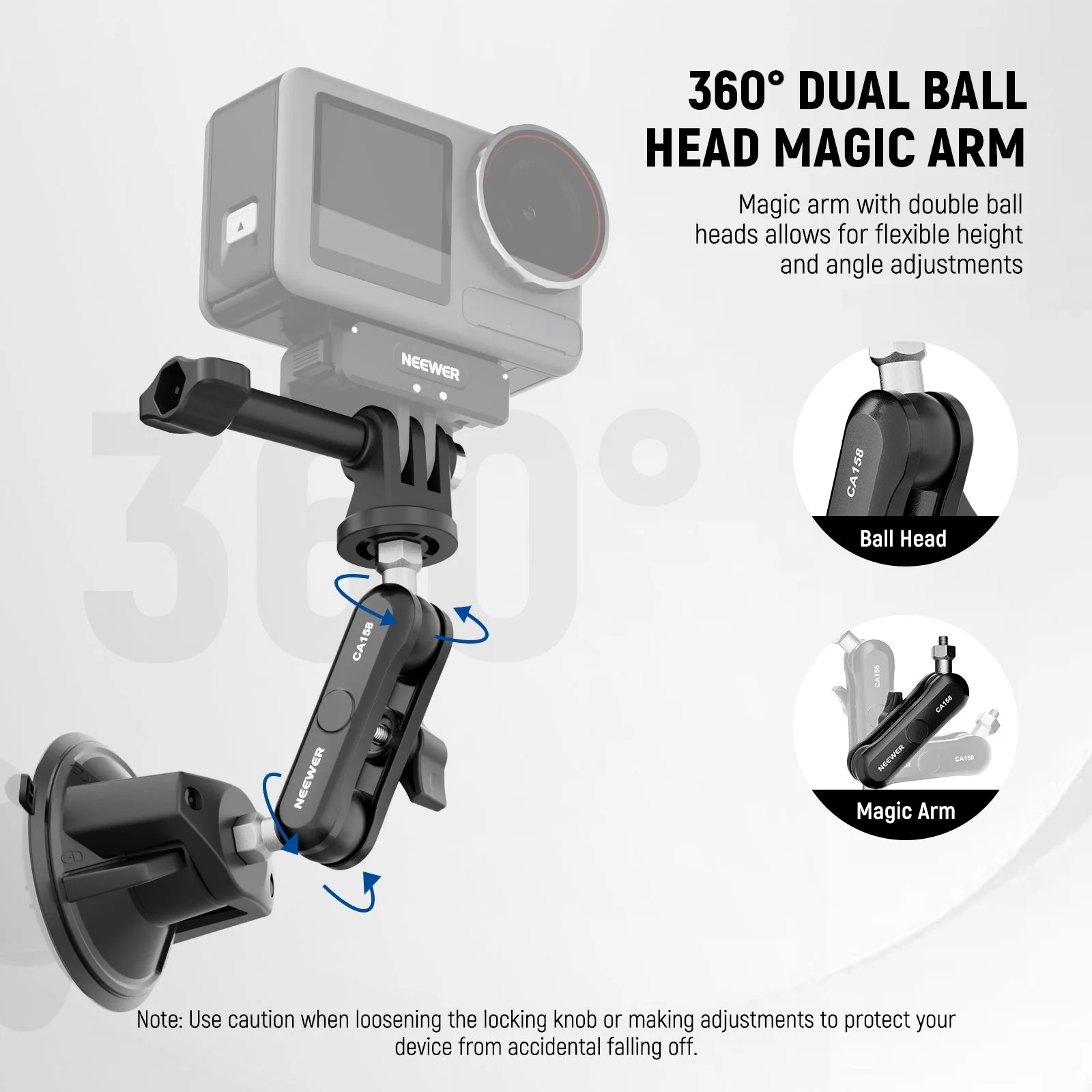 NEEWER CA158 Suction Cup Phone Holder & Camera Mount Kit - Image 5