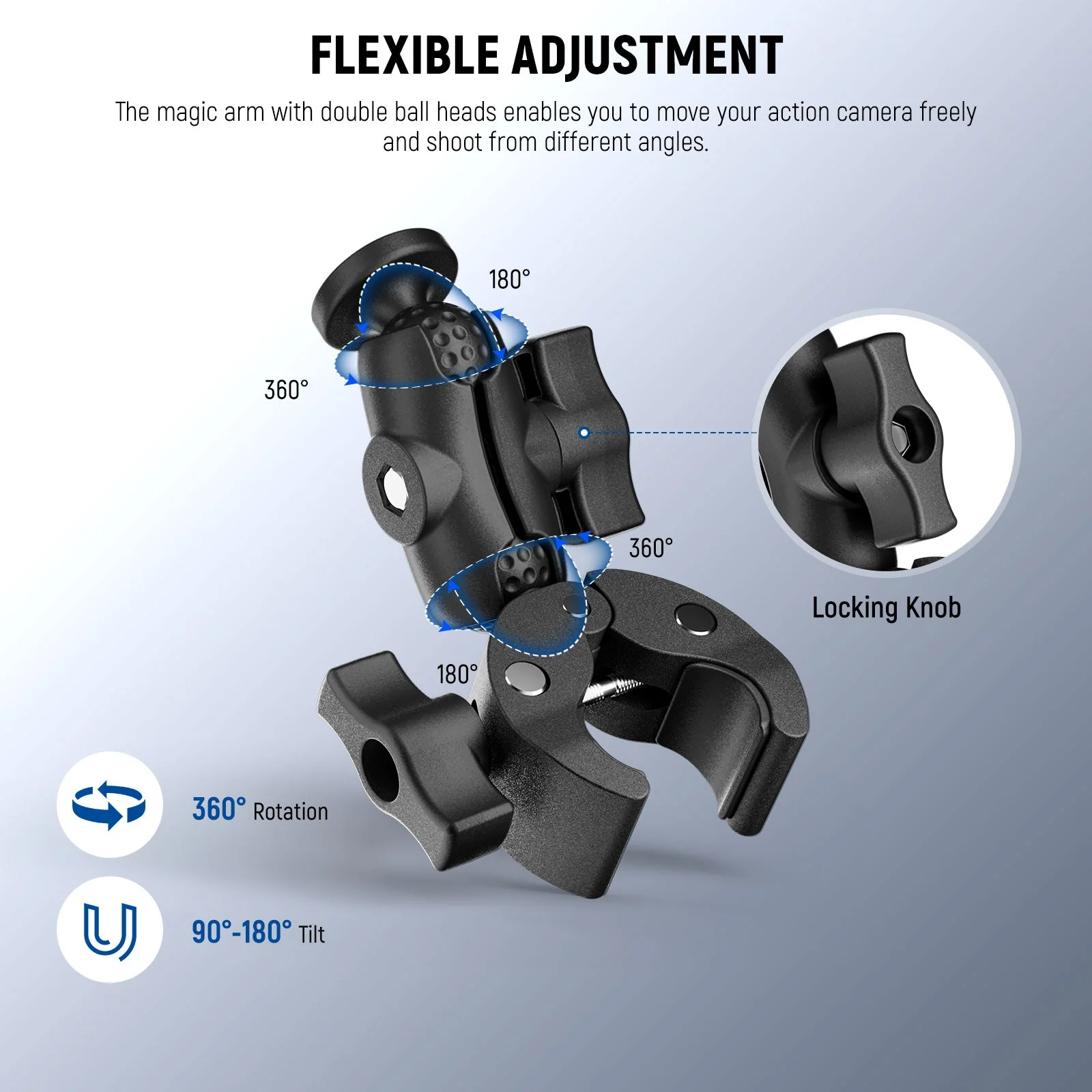 NEEWER CA162 Super Clamp Action Camera Mount - Image 3