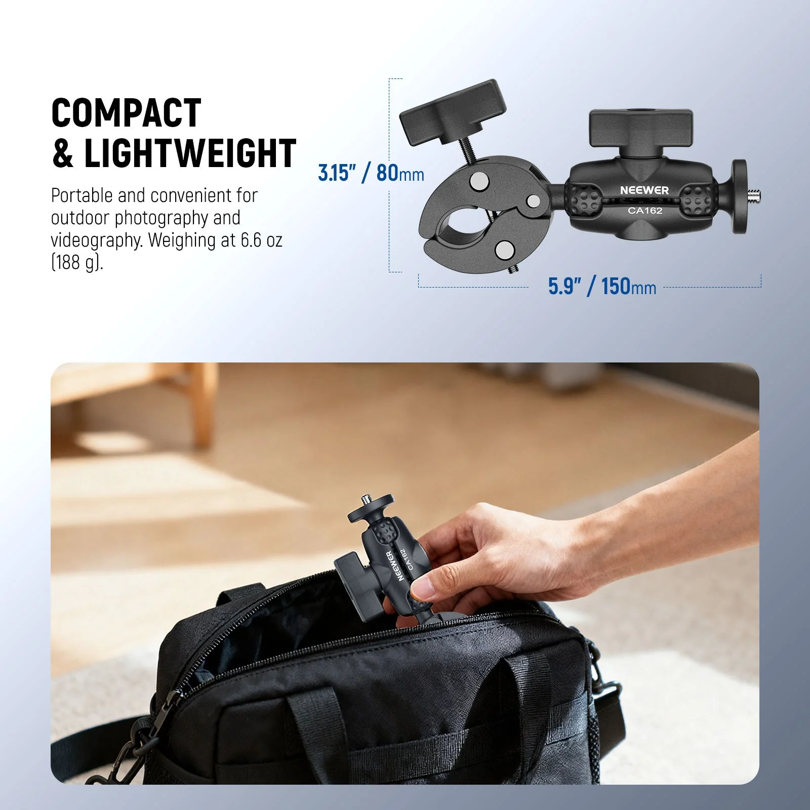 NEEWER CA162 Super Clamp Action Camera Mount - Image 6