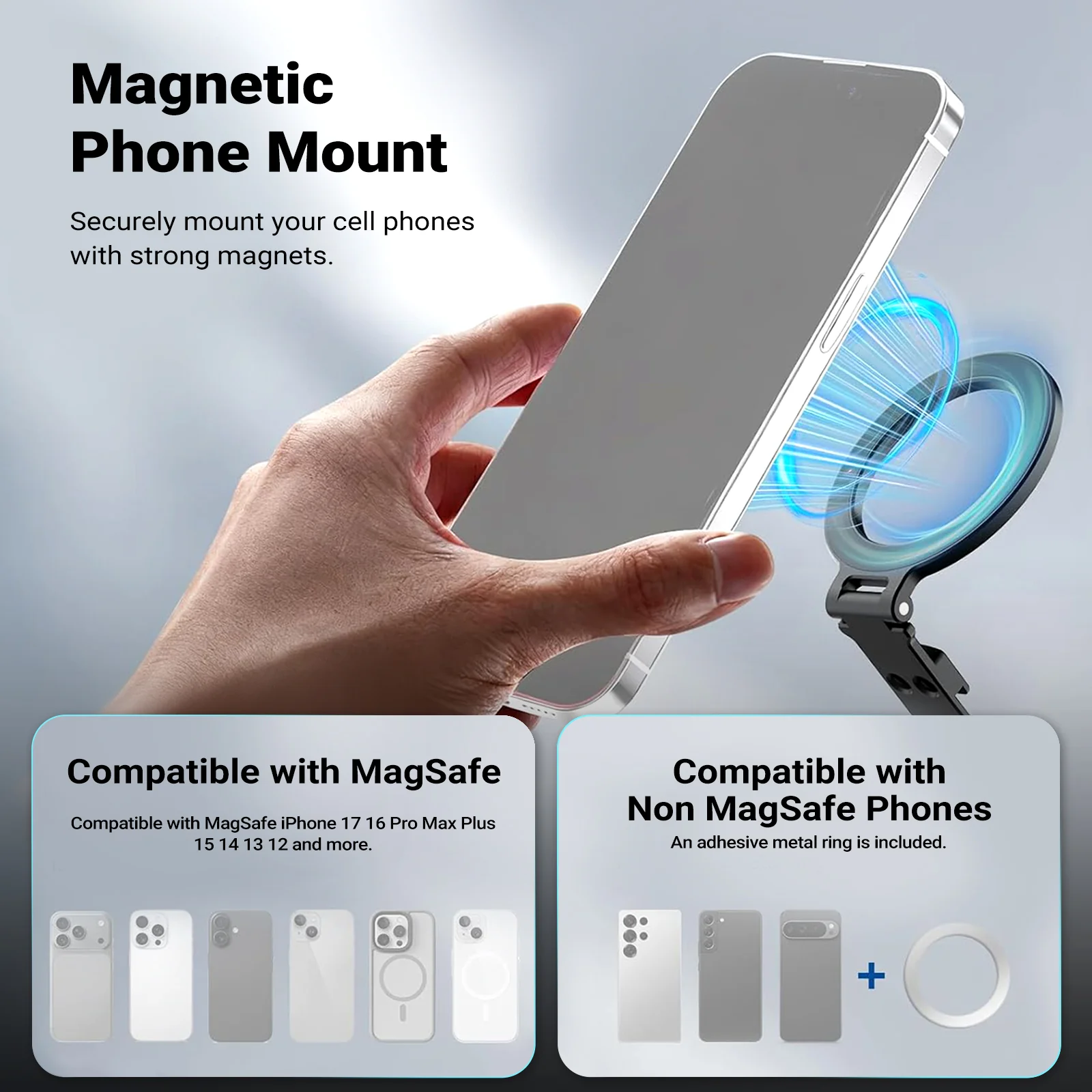 NEEWER CA163 Magnetic Tripod Phone Mount - Image 5