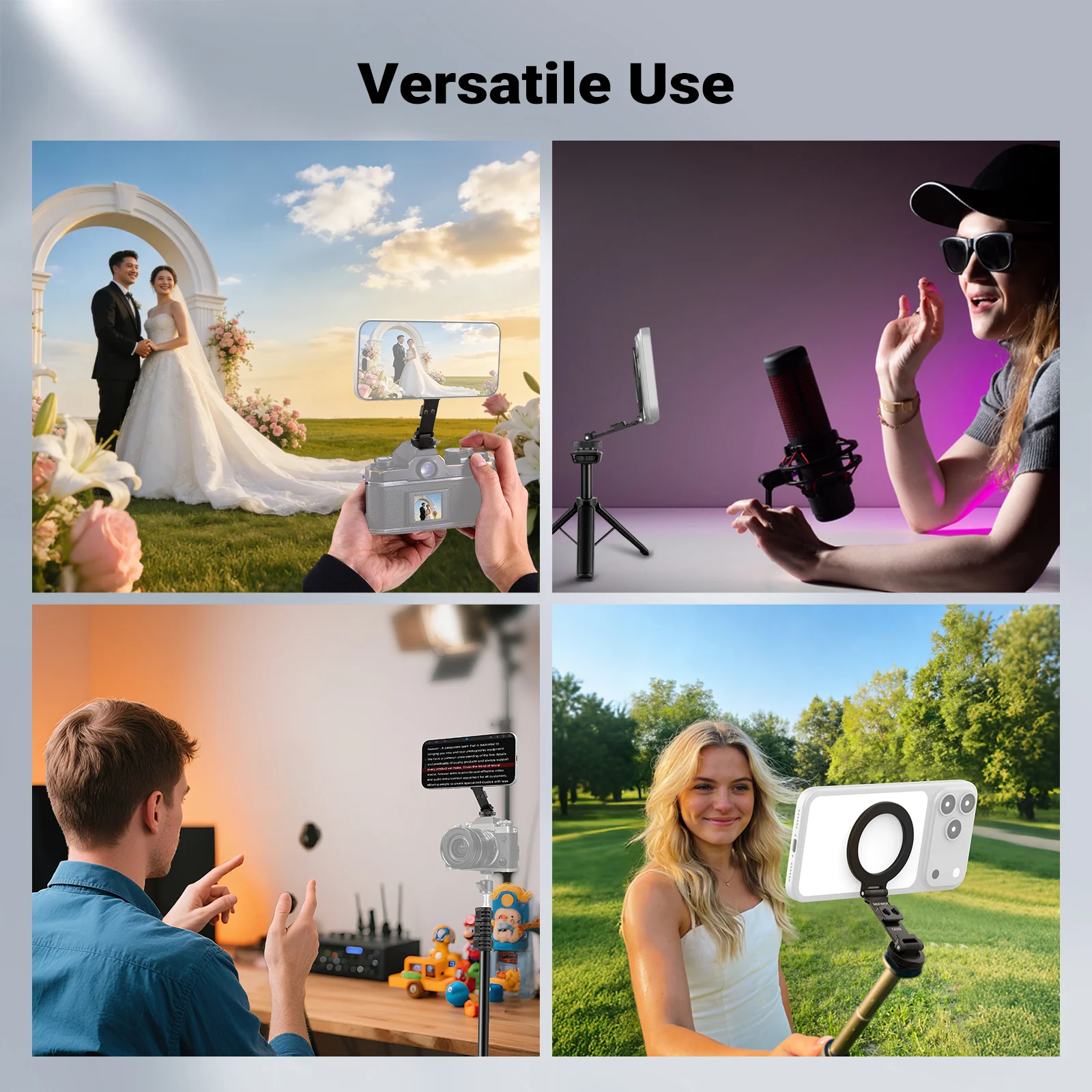 NEEWER CA163 Magnetic Tripod Phone Mount - Image 7