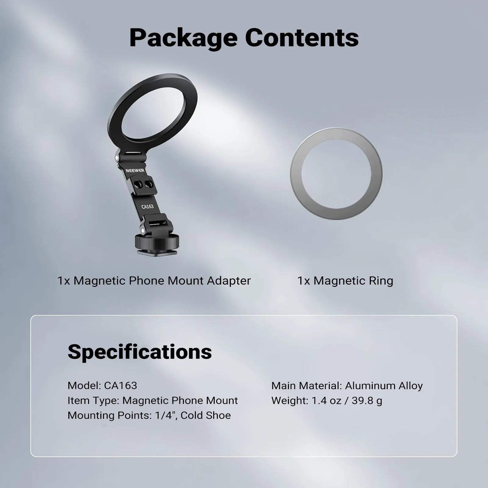 NEEWER CA163 Magnetic Tripod Phone Mount - Image 8