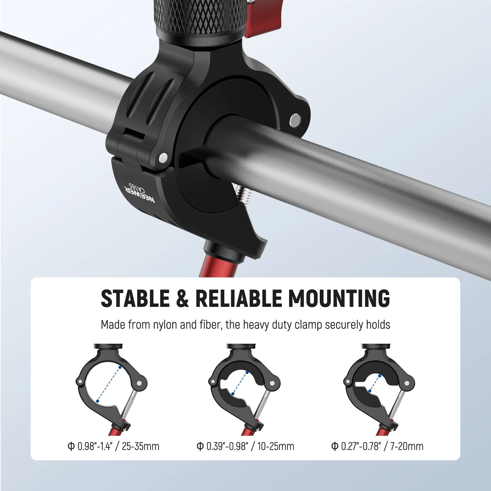 NEEWER CA165 Motorcycle Bike Handlebar Mount For Action Cameras - Image 5