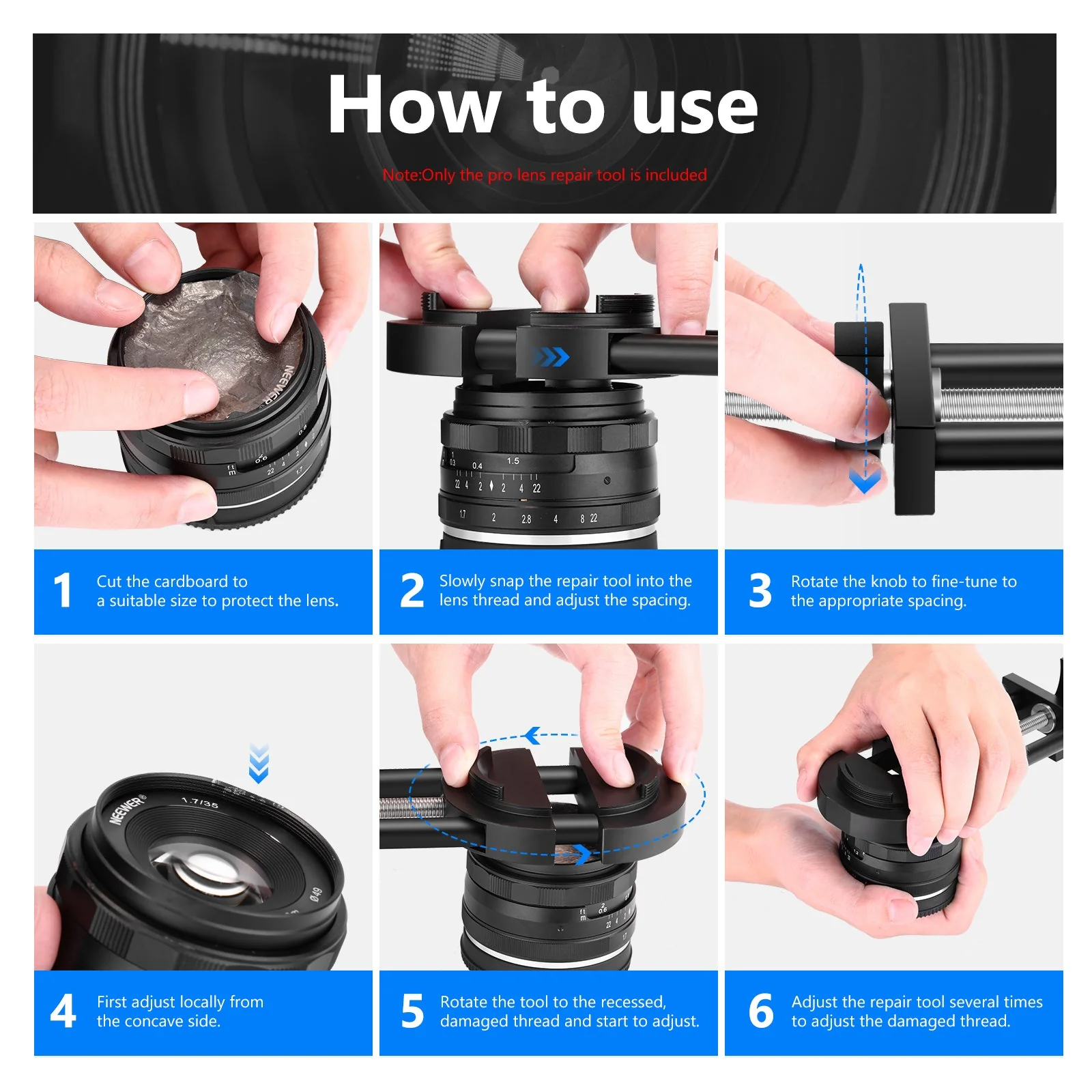 NEEWER Camera Lens Vise Repair Tool for Lens and Filter - Image 6