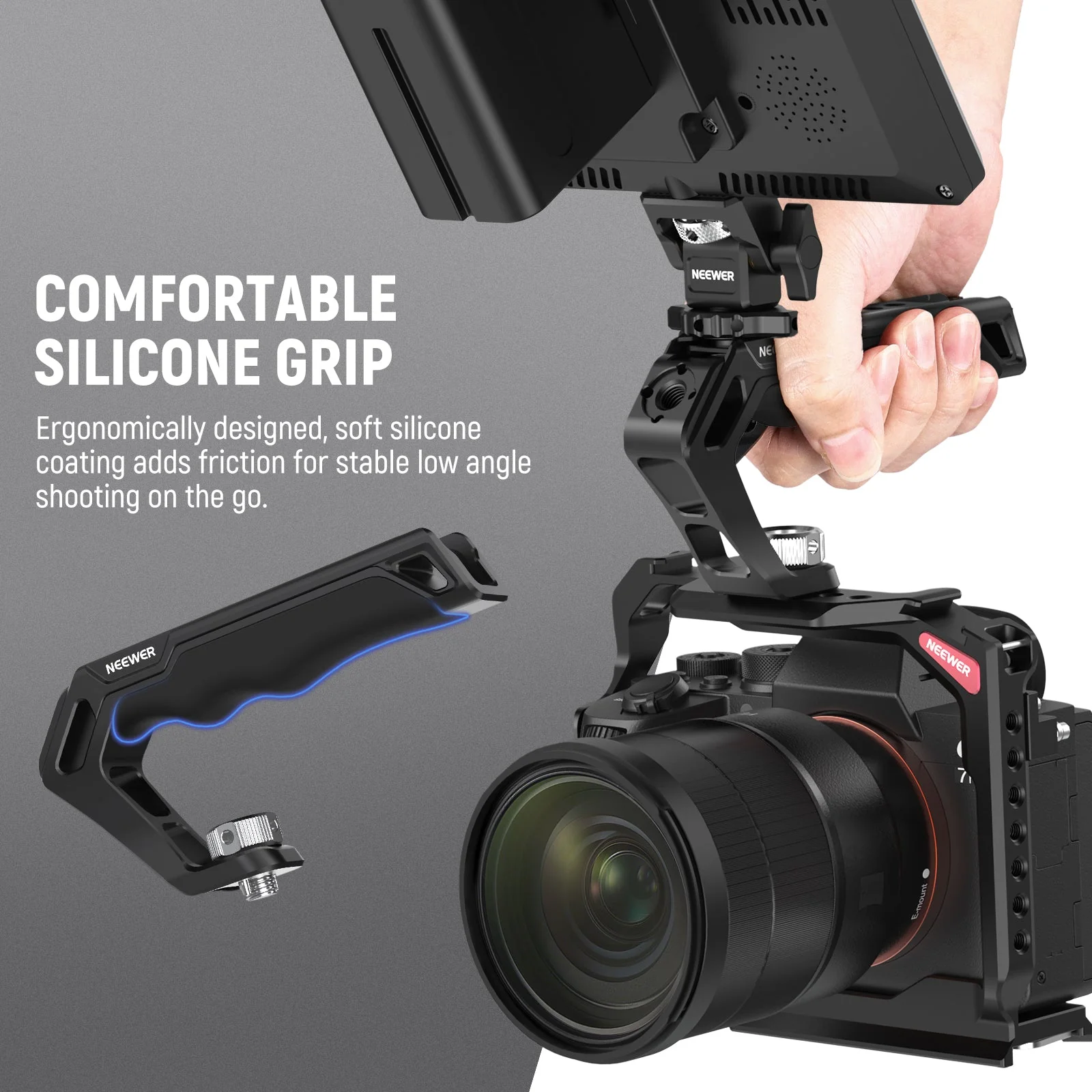 NEEWER CA007 Camera Top Handle with 3/8" ARRI Locating Pins - Image 5