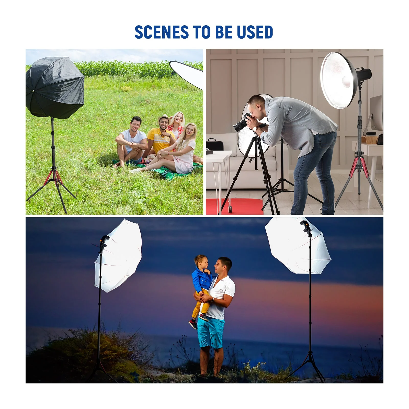 NEEWER ST210R 220cm Carbon Fiber Light Stand with 180° Reversible Legs - Image 8