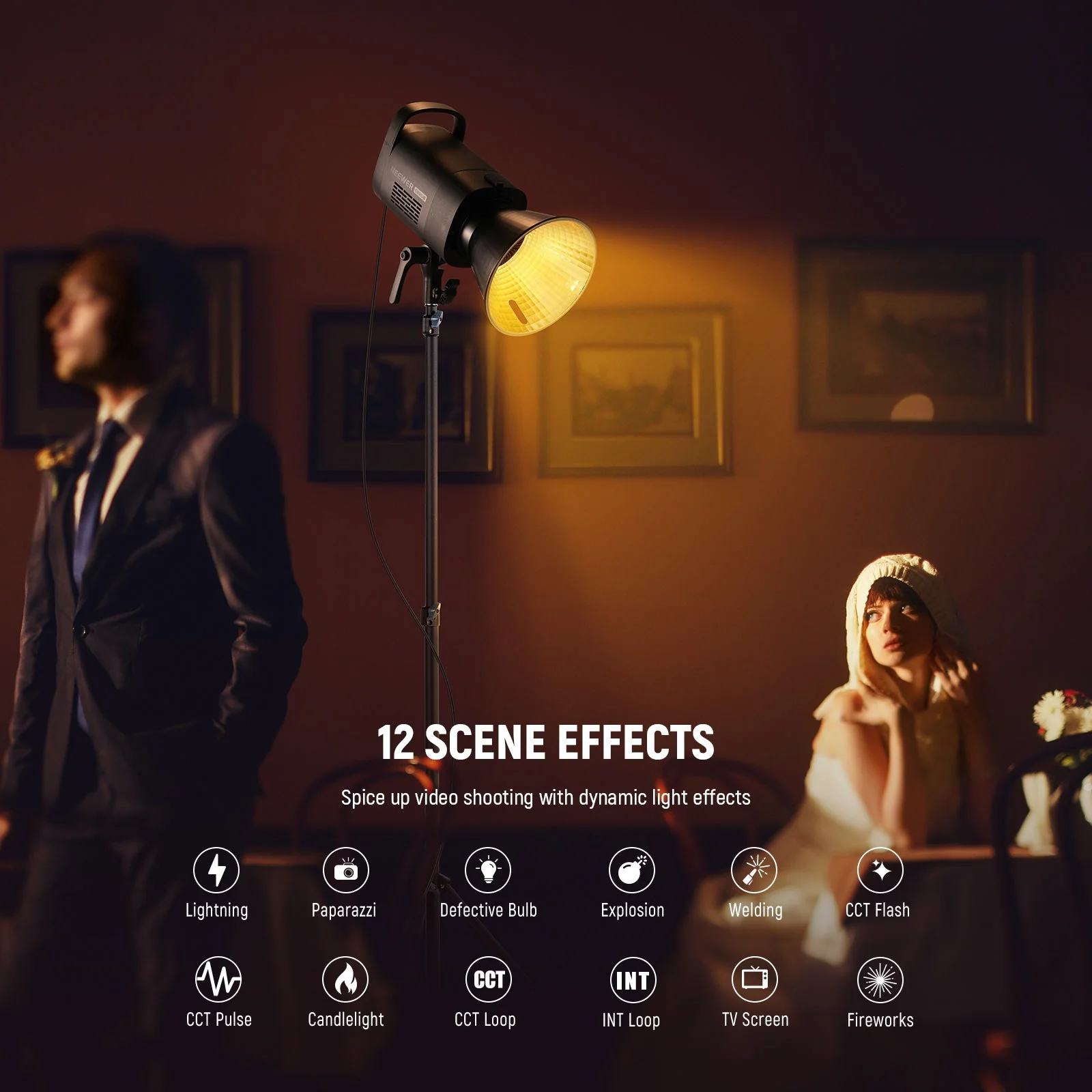 NEEWER CB120B 120W Bi-Color Continuous LED Video Light with Diffuser - Image 4