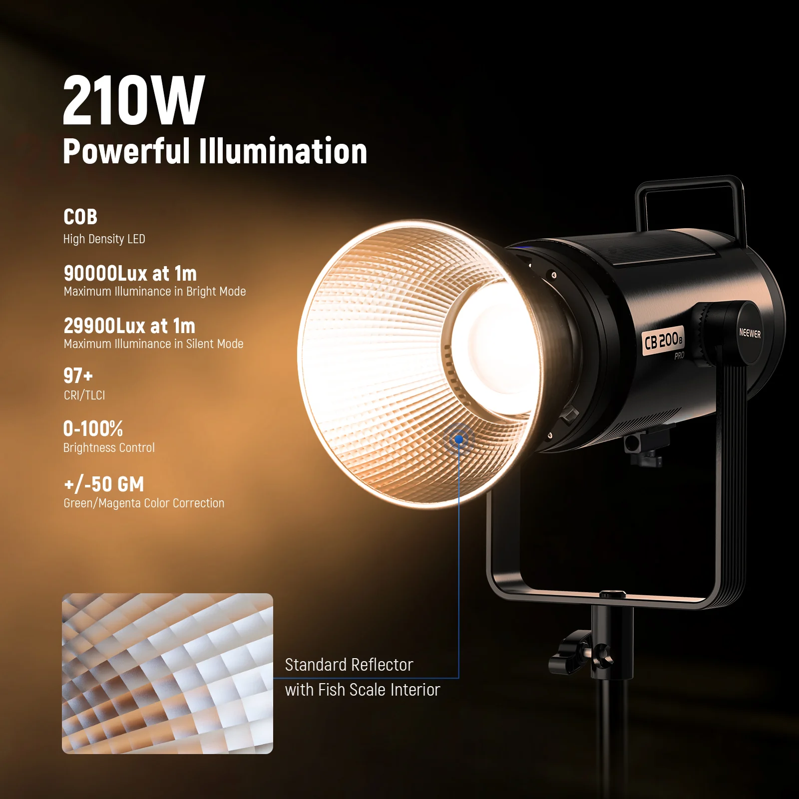 NEEWER CB200B PRO 210W Bi-Color LED Video Light - Image 2