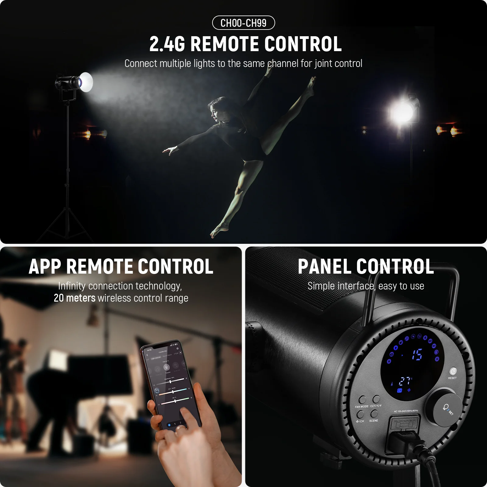 NEEWER CB200B PRO 210W Bi-Color LED Video Light - Image 4