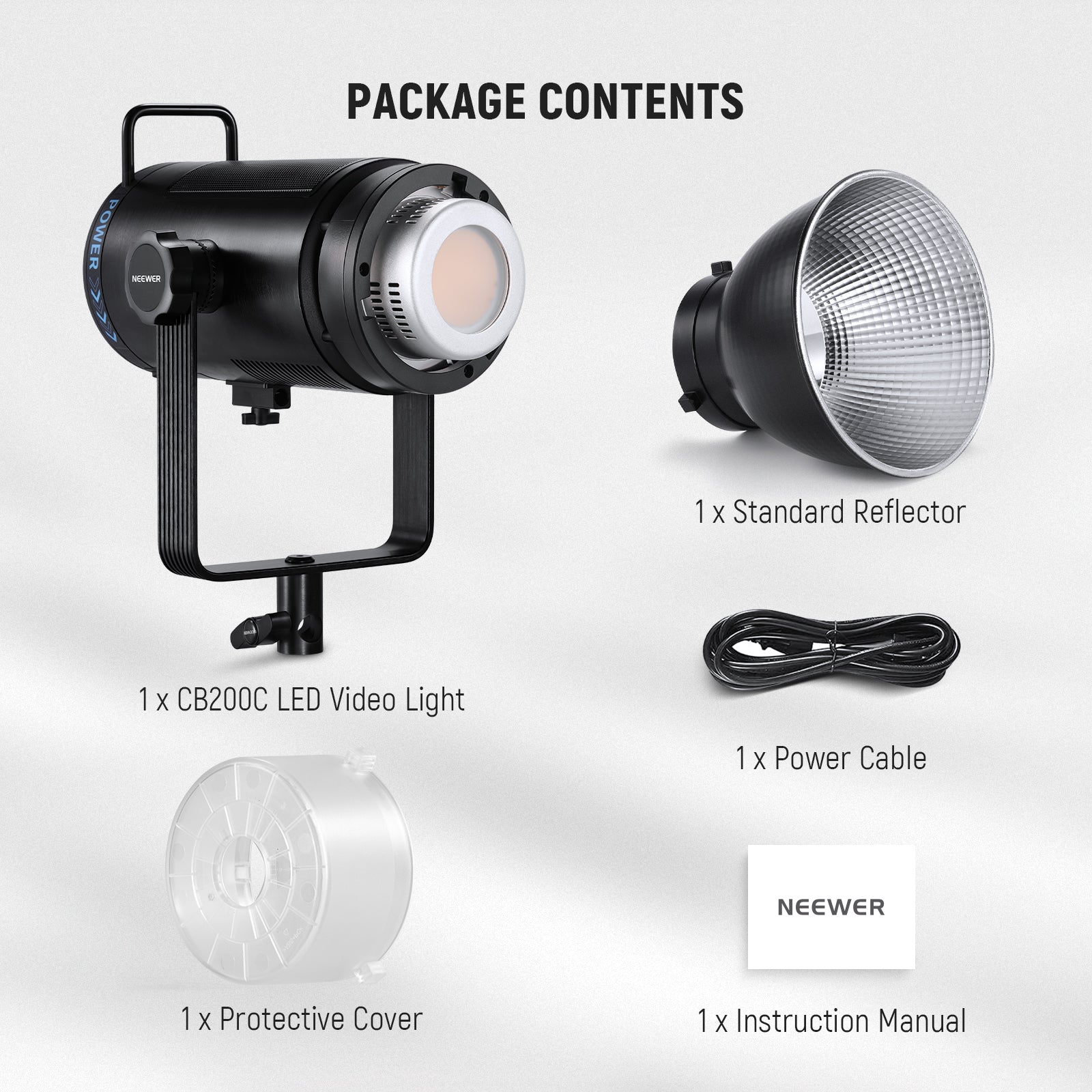 NEEWER CB200C 200W 23000lux/m RGB COB LED Video Light - Image 9