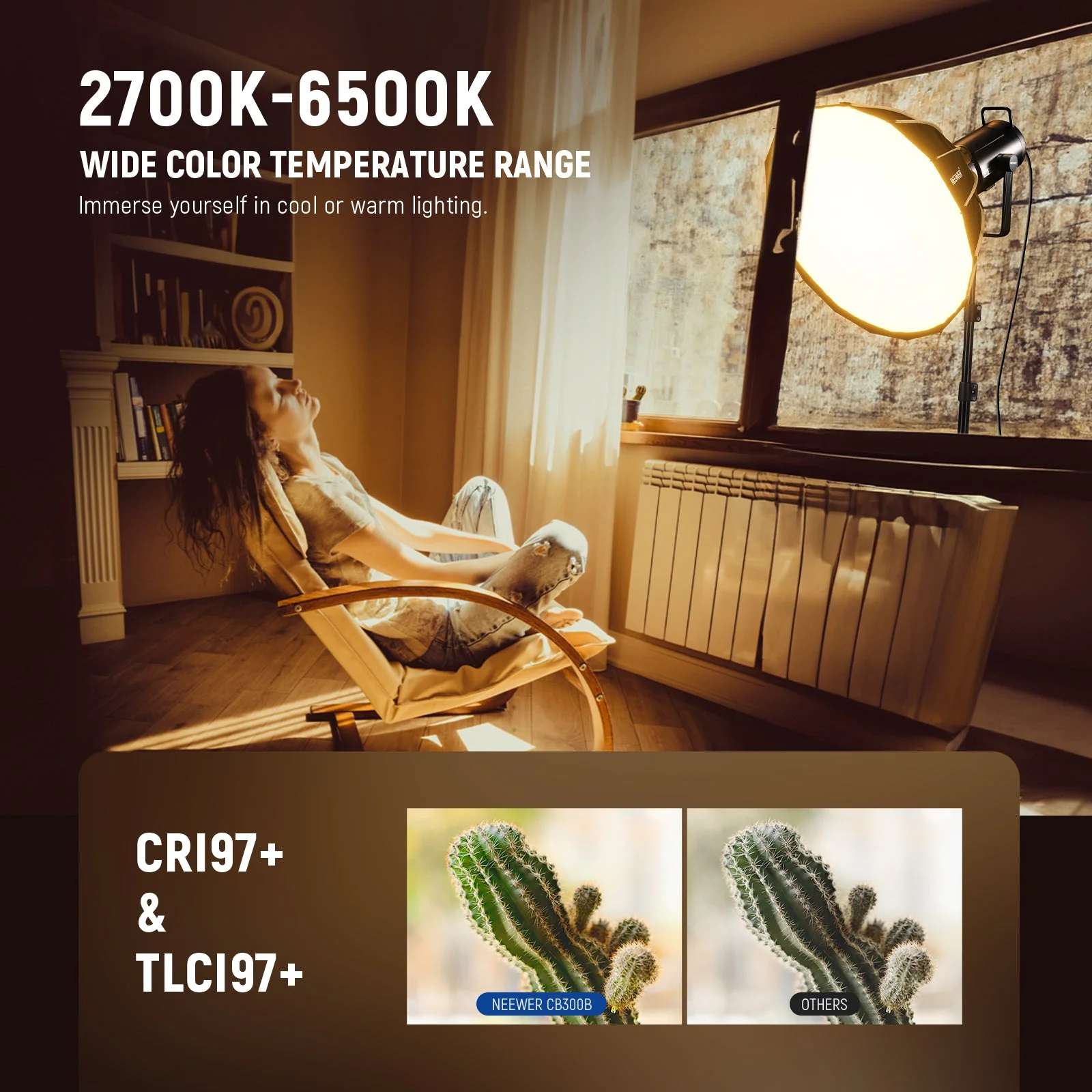 NEEWER CB300B 320W Bi-Color Continuous LED Video Light - Image 4