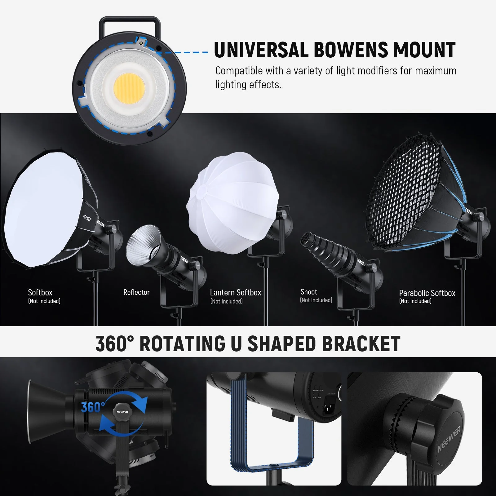 NEEWER CB300B 320W Bi-Color Continuous LED Video Light - Image 8