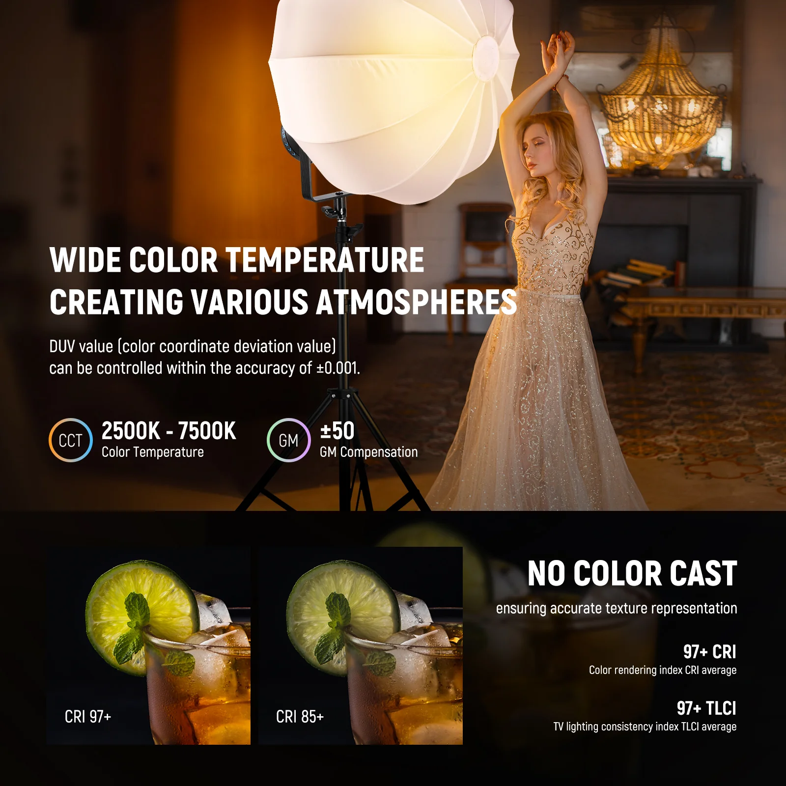 NEEWER CB300C 300W Output RGBWW LED Video Light - Image 4