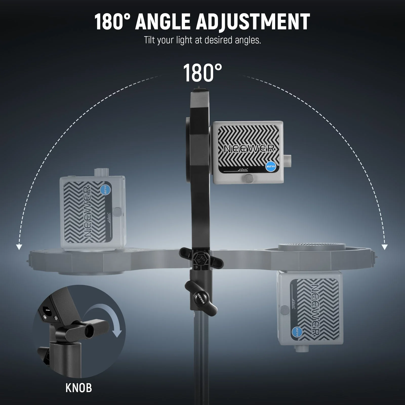 NEEWER CHB1 Bowens Mount Adapter Holder for HS60/HB60 Handheld Video Light - Image 7