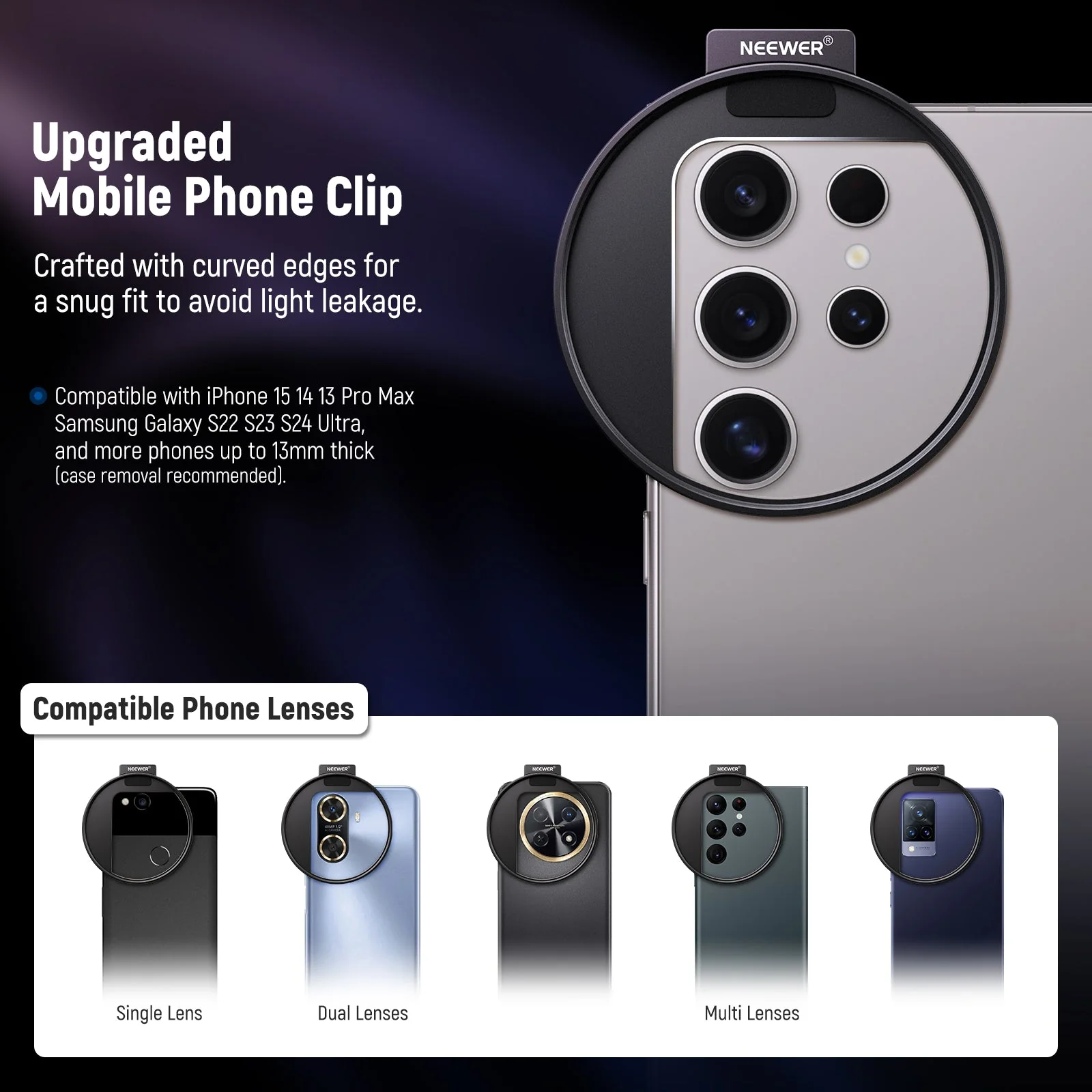 NEEWER FL-45 67mm 15.6 Stops ND Phone Filter Kit With Clip & Case - Image 5