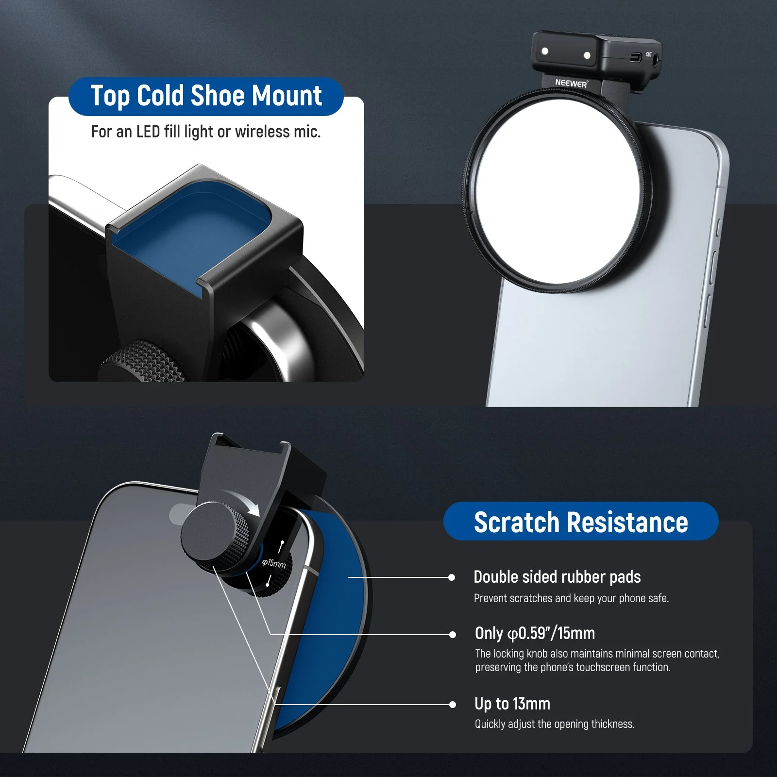 NEEWER FL-45 67mm 15.6 Stops ND Phone Filter Kit With Clip & Case - Image 7