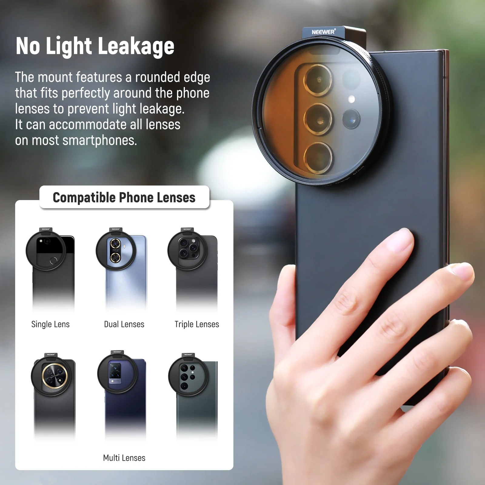 NEEWER FL-P4 67mm Clip On Phone Lens Filter Kit - Image 5