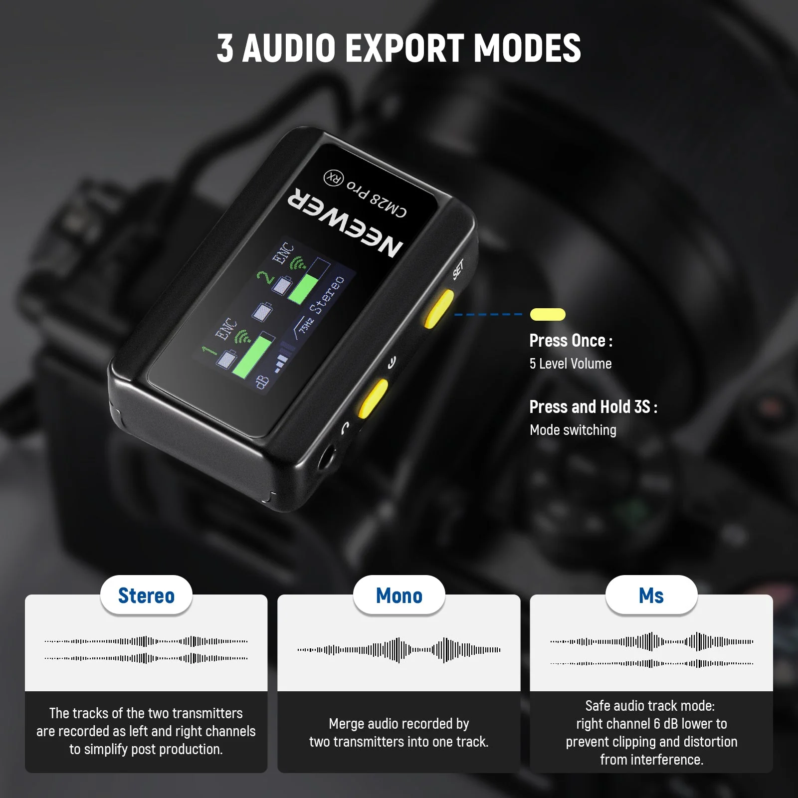 NEEWER CM28 PRO Wireless Lavalier Lapel Microphone System with Charging Case - Image 5