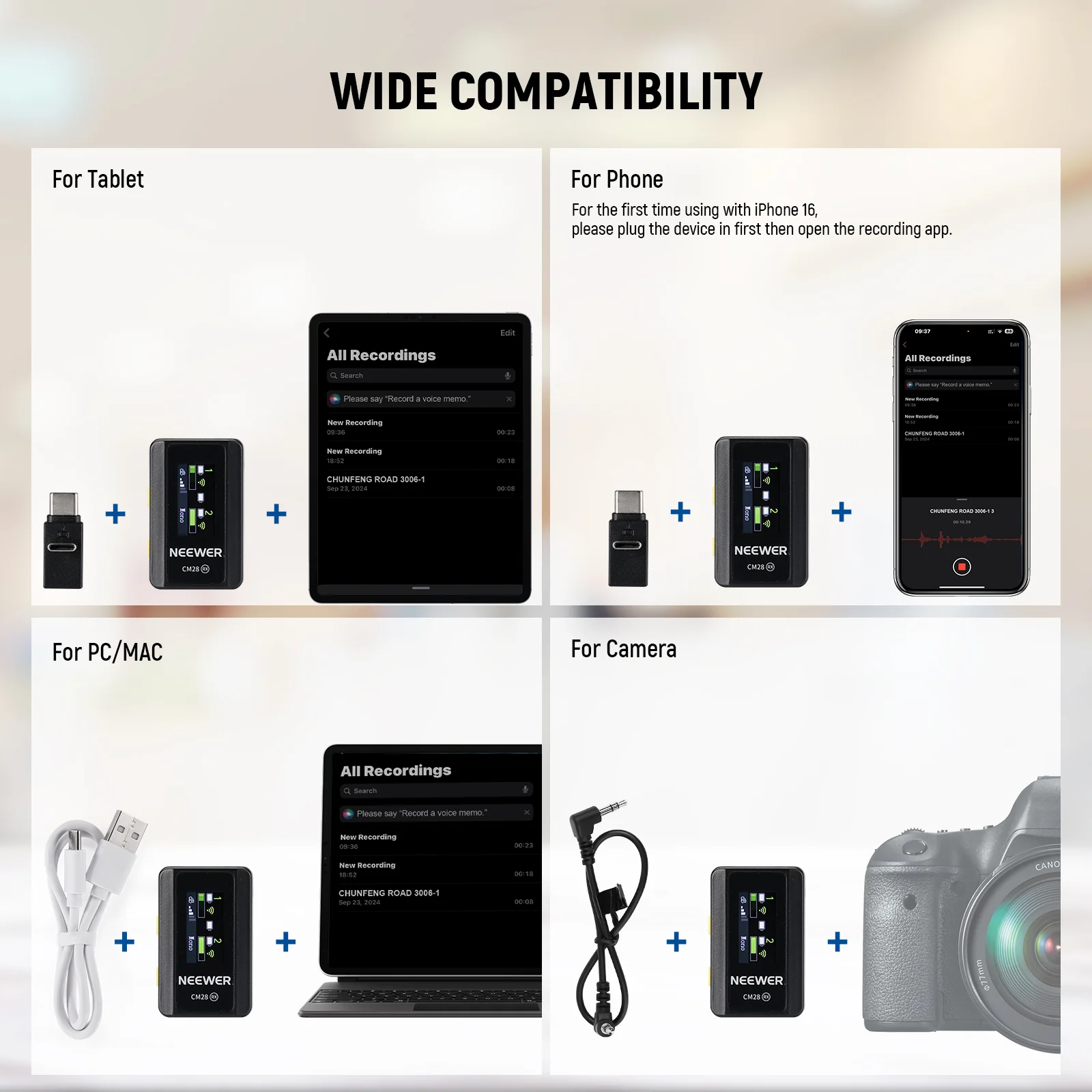 NEEWER CM28 Wireless Lavalier Lapel Microphone - Image 27
