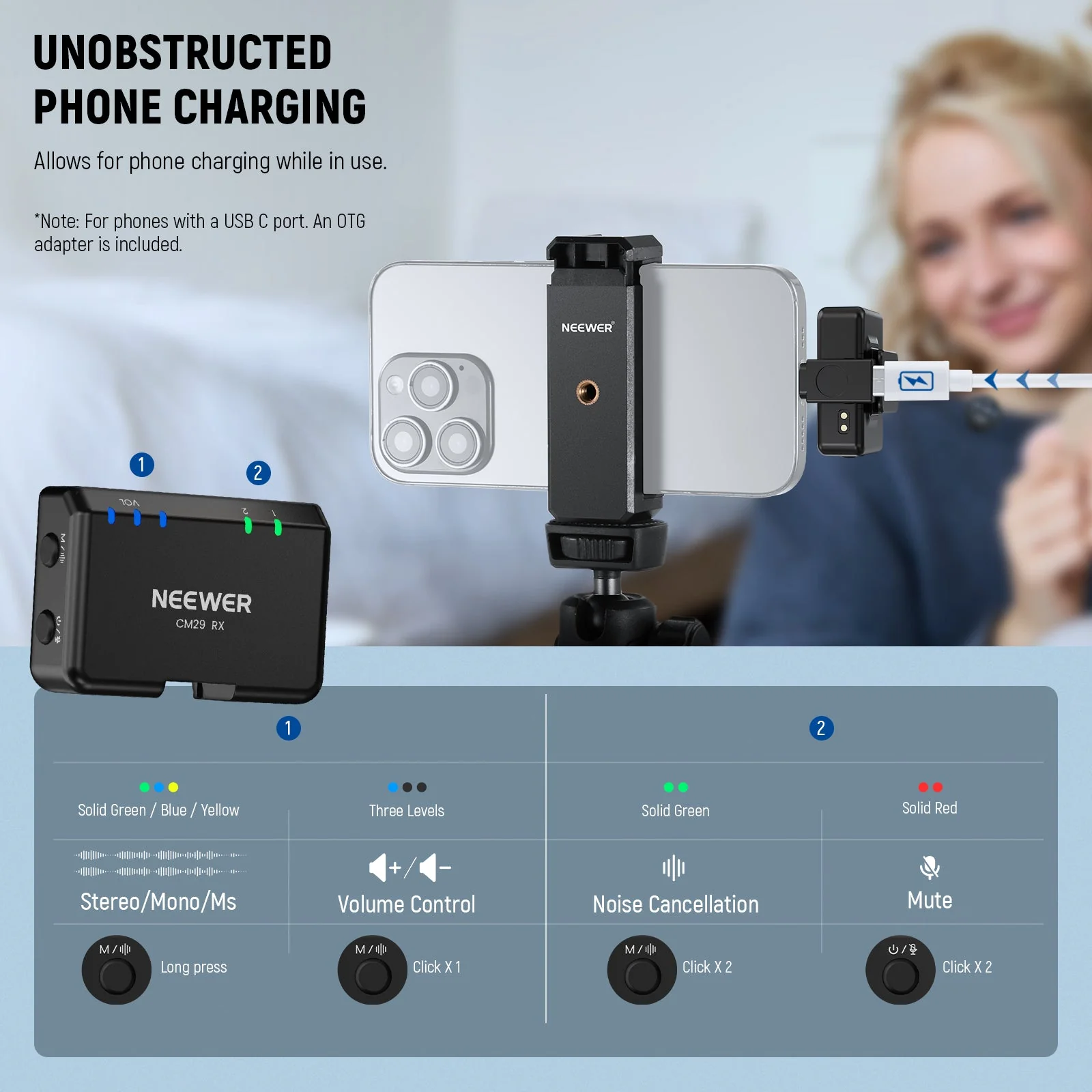 NEEWER CM29 Wireless Lapel Lavalier Microphone System - Image 7