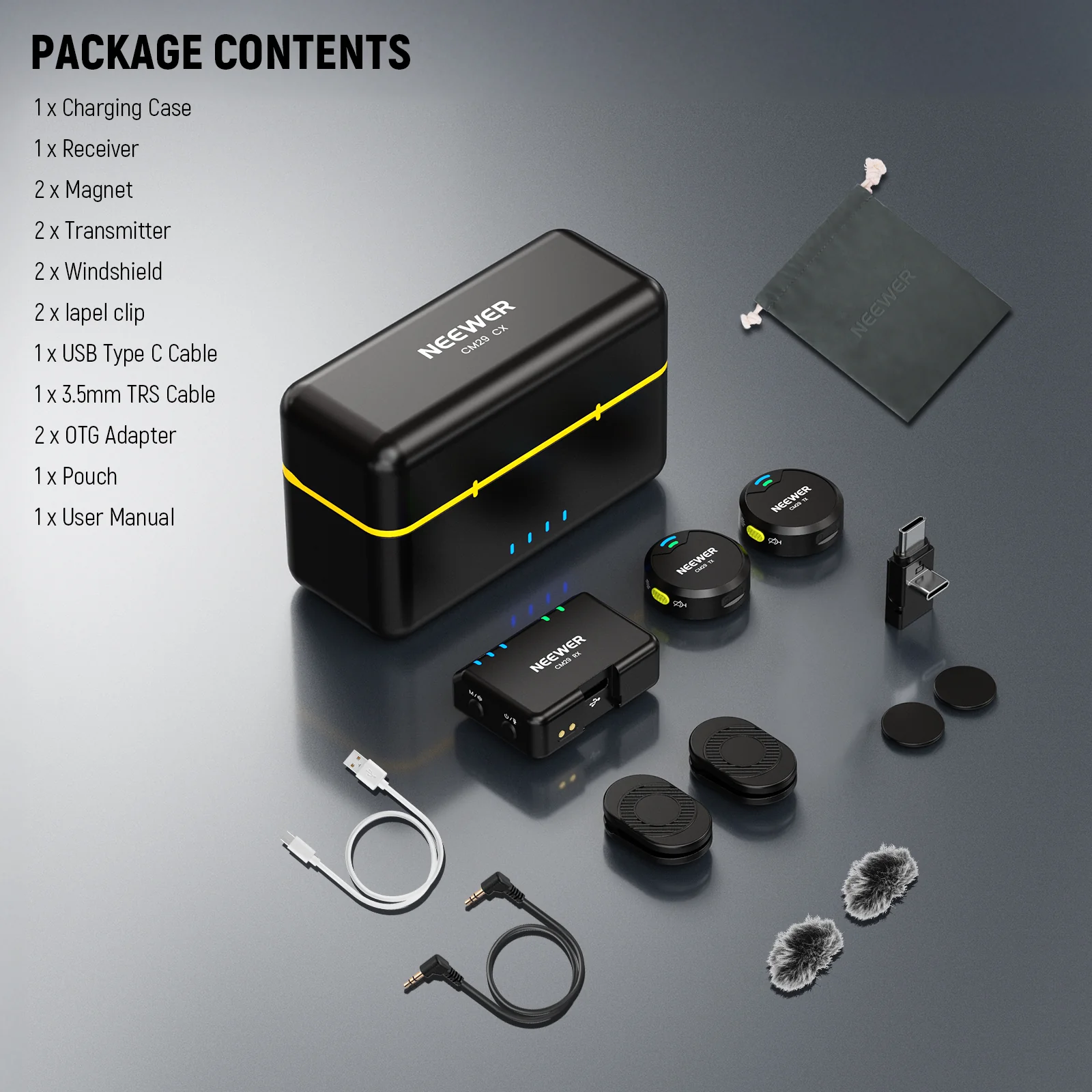 NEEWER CM29 Wireless Lapel Lavalier Microphone System - Image 9