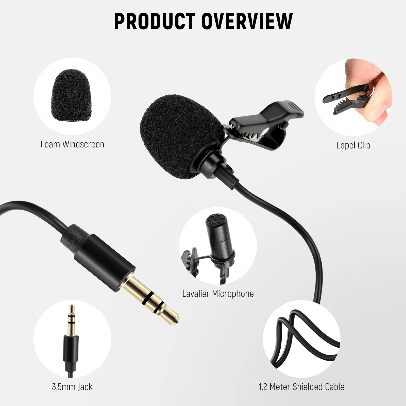 NEEWER CM5 Wired Lavalier Lapel Omnidirectional Condenser Microphone - Image 11
