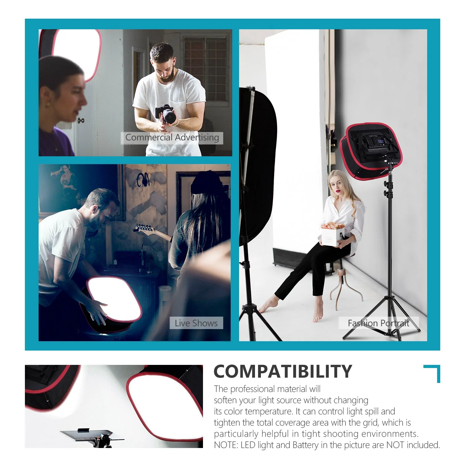 NEEWER Collapsible Softbox For NEEWER 480/660/530 Panel light - Image 7