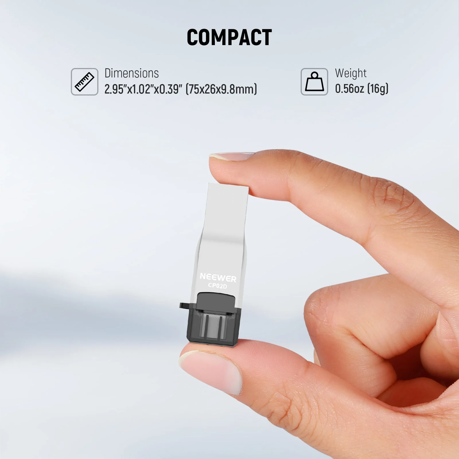 NEEWER CP02D High Speed USB3.1 TF Micro SD Card Reader USB C USB A - Image 6