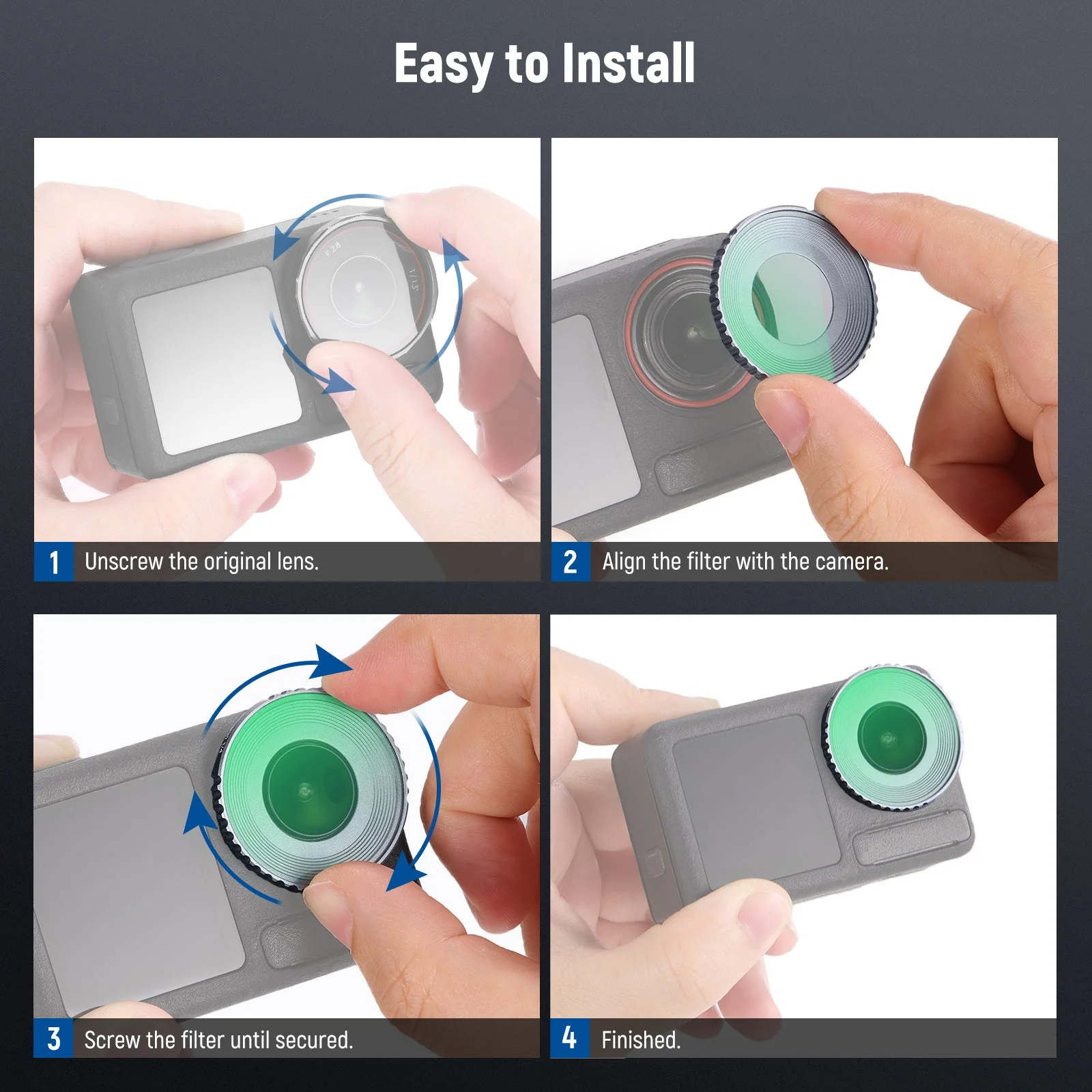 NEEWER CPL/Black Diffusion Filter For DJI Osmo Action 5 Pro/4 - Image 15
