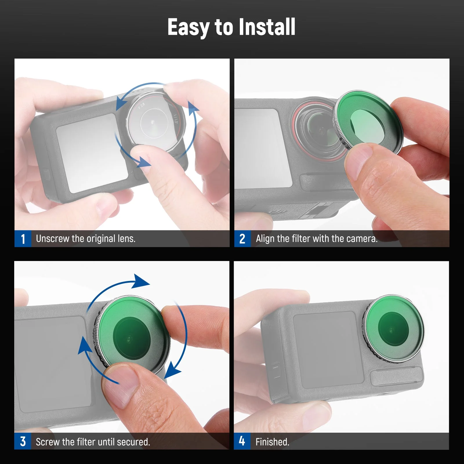 NEEWER CPL/Black Diffusion Filter For DJI Osmo Action 5 Pro/4 - Image 7