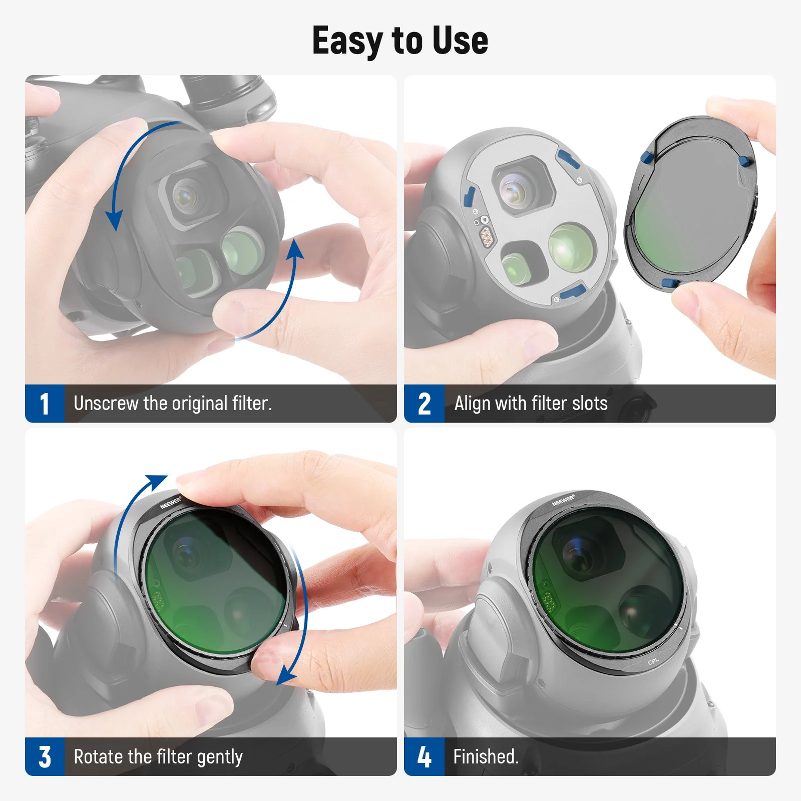 NEEWER CPL + ND Filter Set For DJI Mavic 4 Pro Drone - Image 12