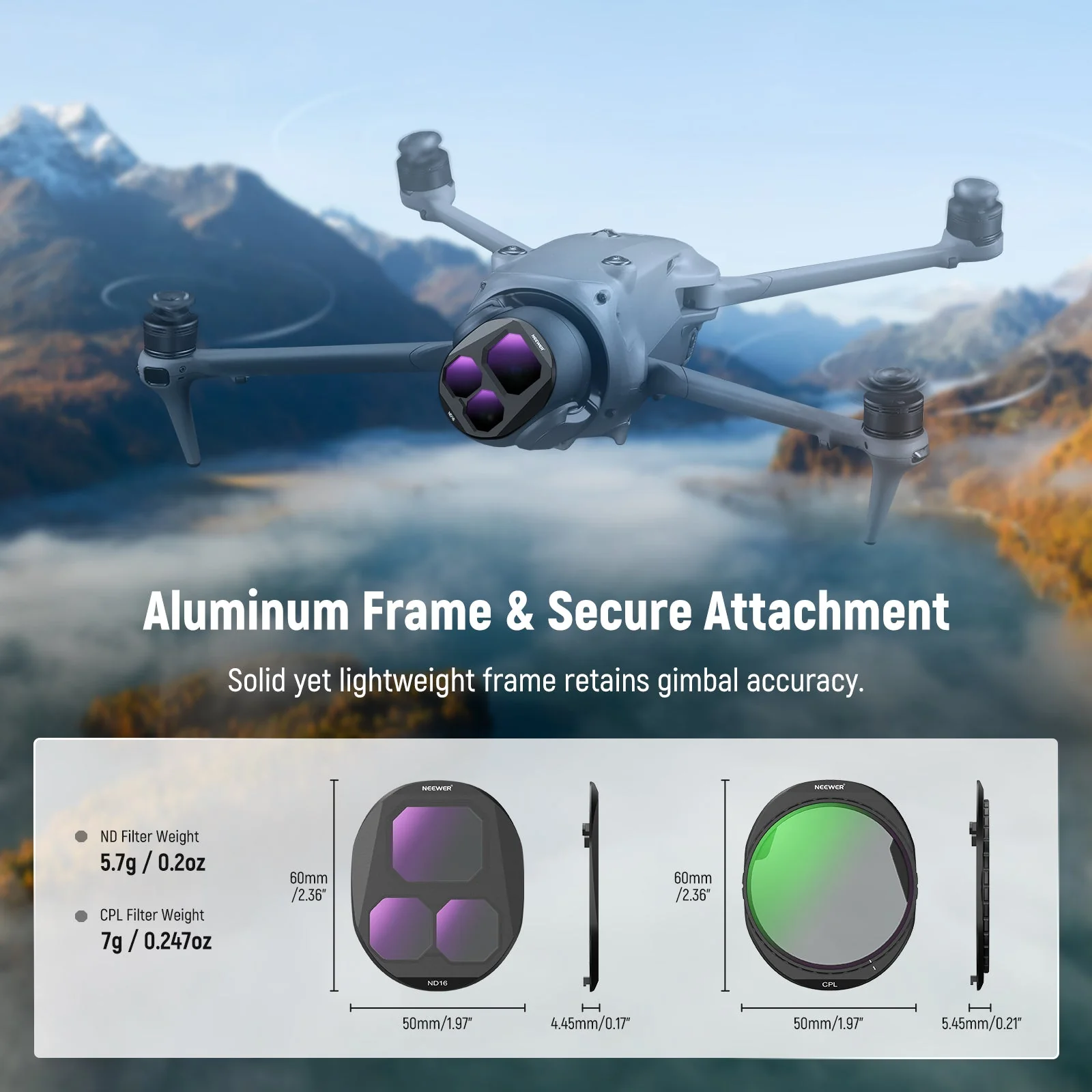 NEEWER CPL + ND Filter Set For DJI Mavic 4 Pro Drone - Image 5