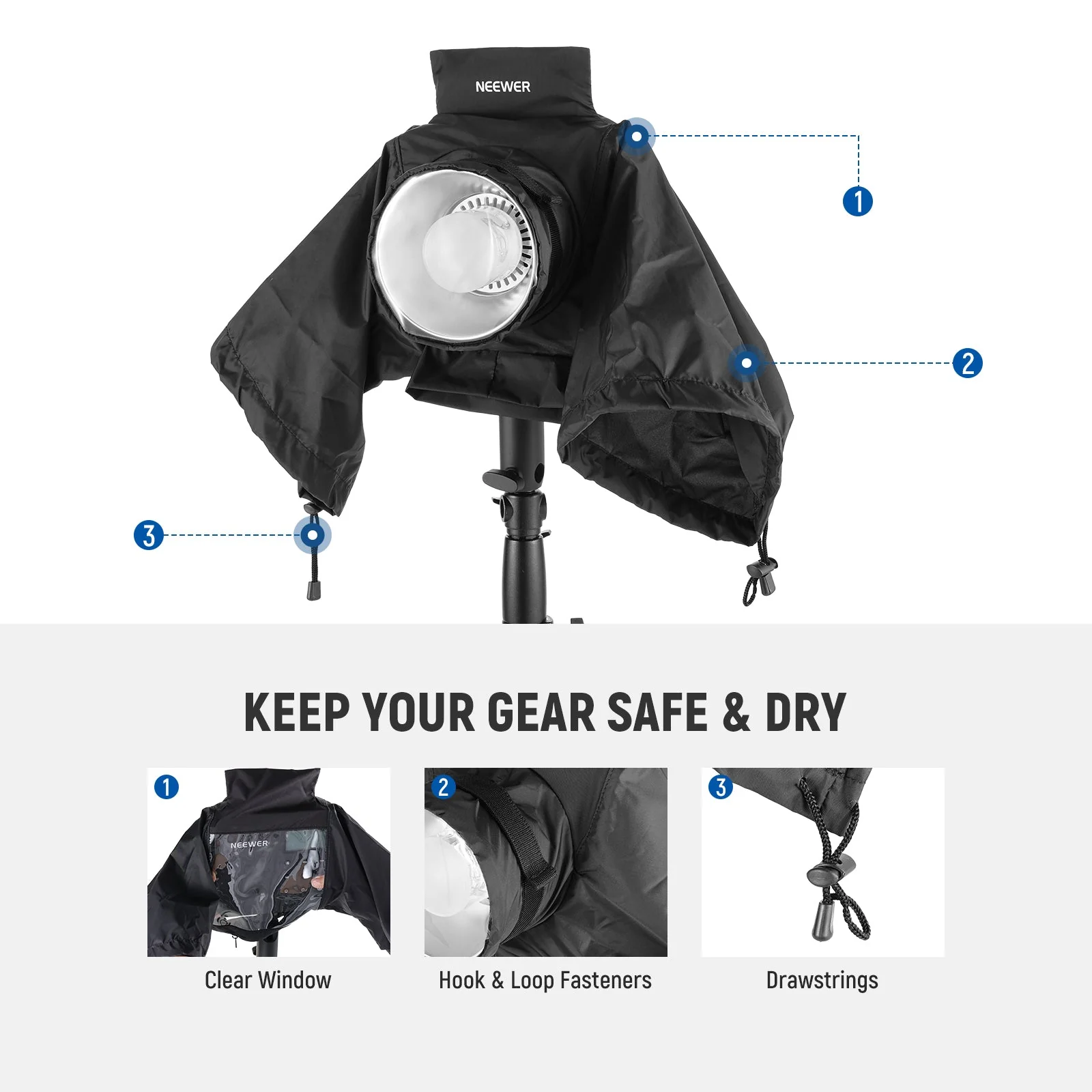 NEEWER CQP1 Rain Cover for Q4 Outdoor Strobe Flash - Image 7