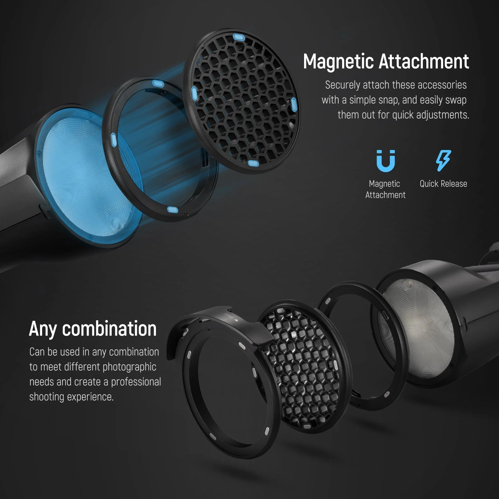 NEEWER CRM2 Magnetic Accessories Kit for Z2PRO Z2 Z1 Series - Image 3