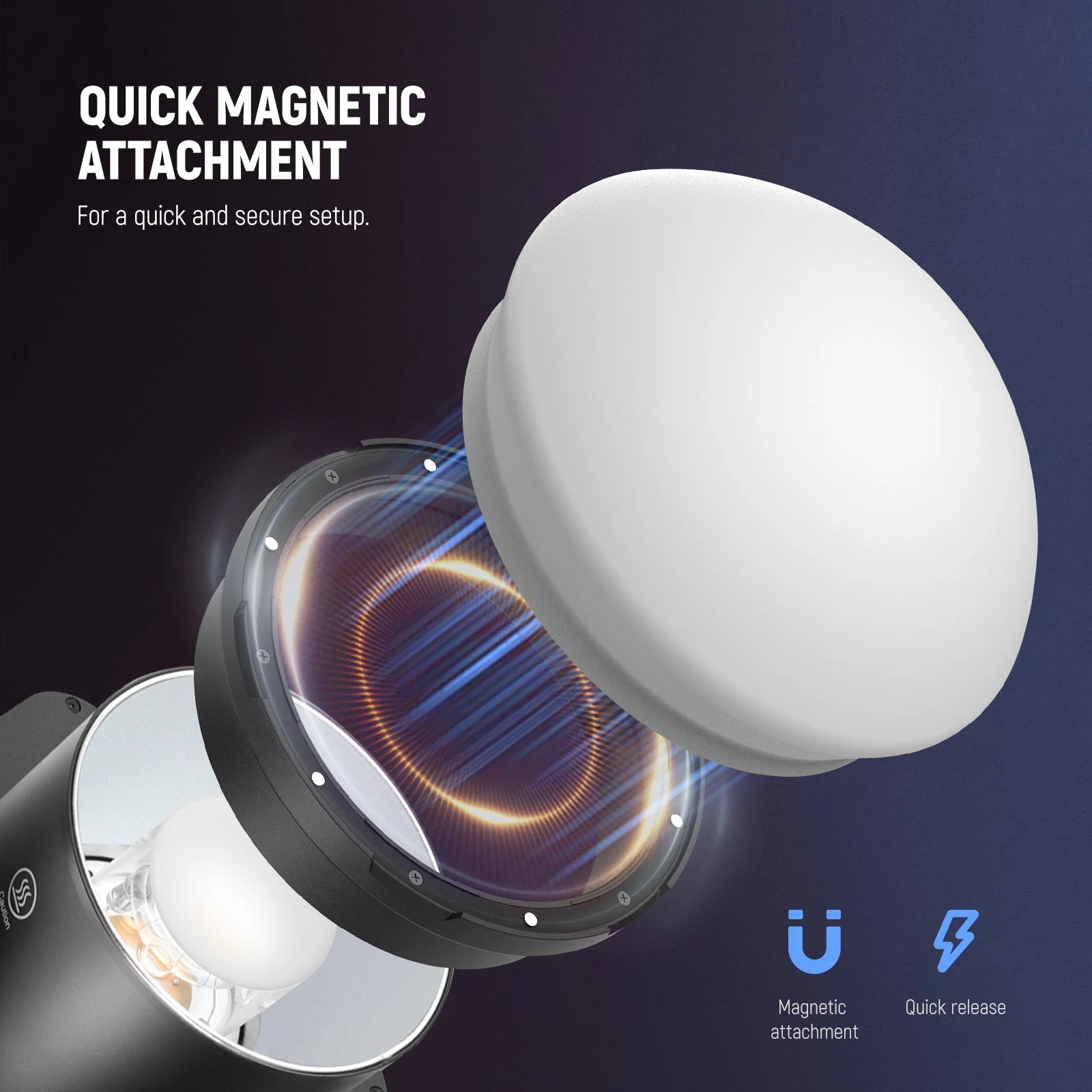 NEEWER CRS10 Silicone Diffuser with Magnetic Adapter Ring for Q4/Q6/Q4PRO - Image 4