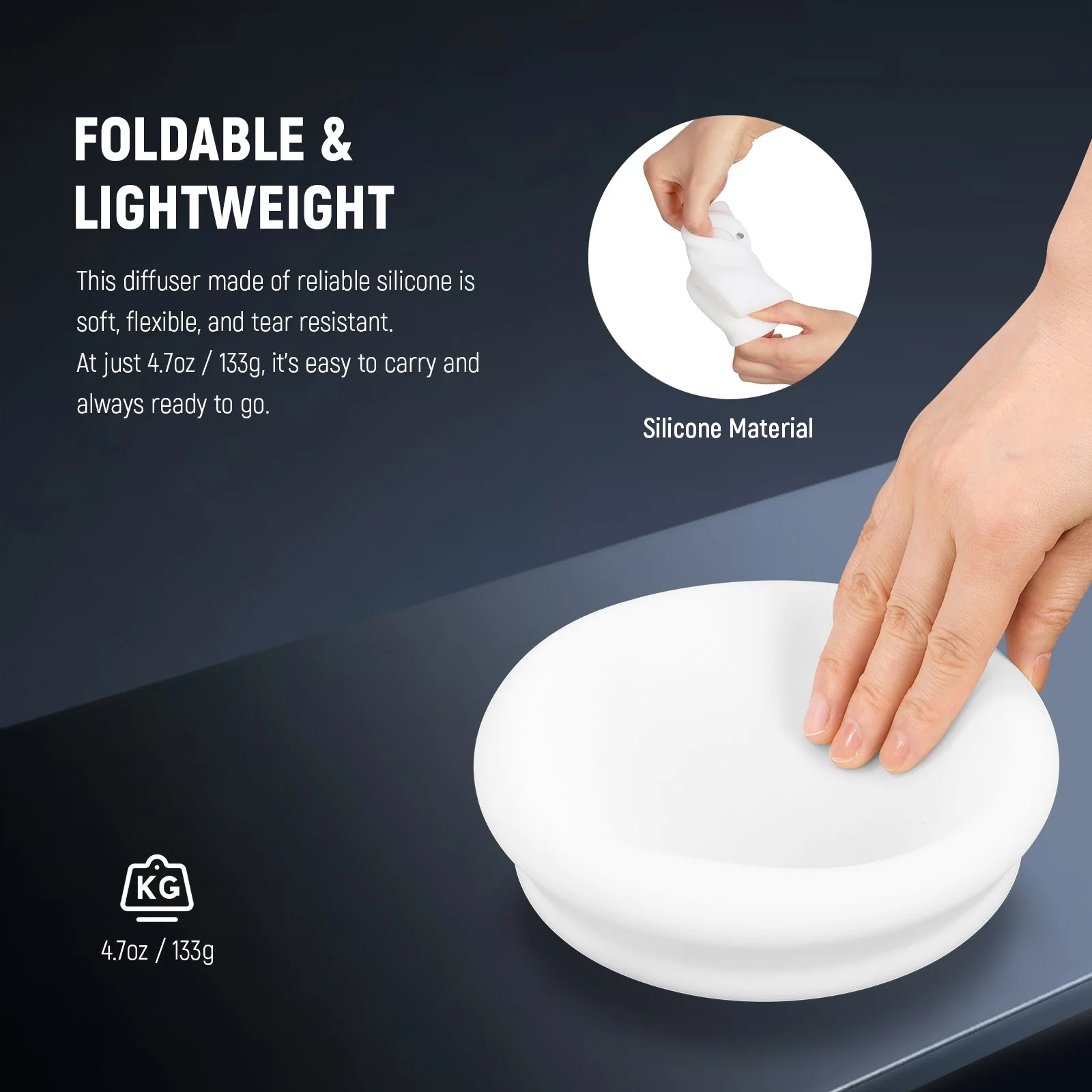 NEEWER CRS10 Silicone Diffuser with Magnetic Adapter Ring for Q4/Q6/Q4PRO - Image 6