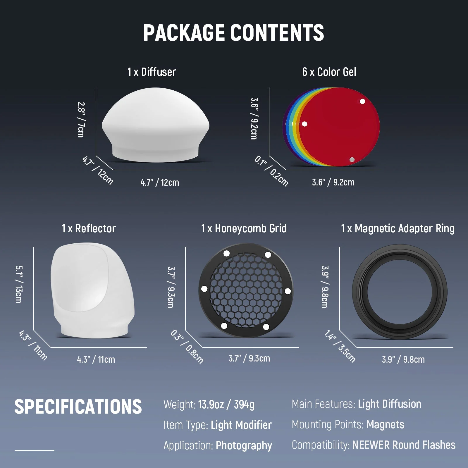 NEEWER CRS5 Flash Accessories Kit for Round Flashes - Image 9